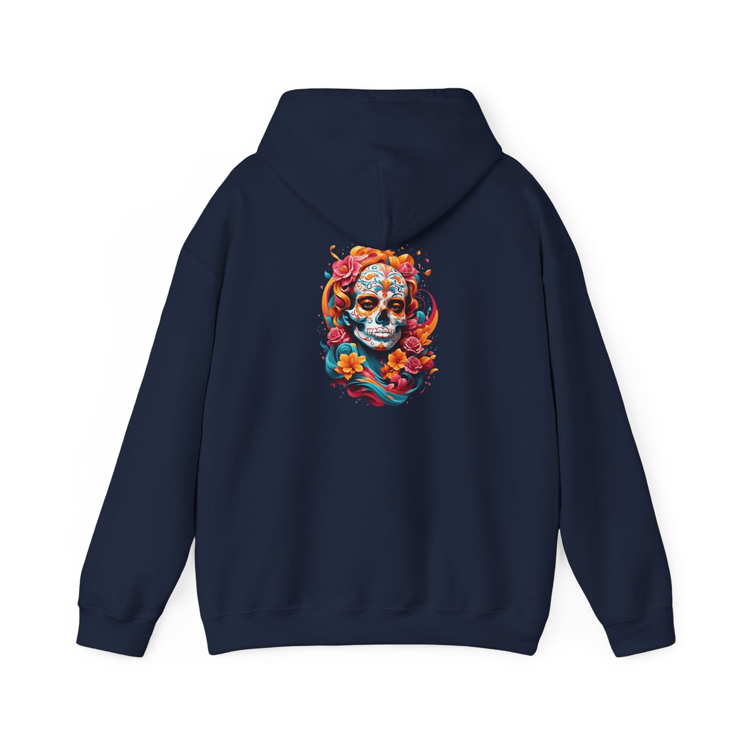 Colorful Skull Graphic Hooded Sweatshirt, personalized Unisex Hoodie, Casual Streetwear, Gift for Halloween, Cozy Outfit, Fall Fashion