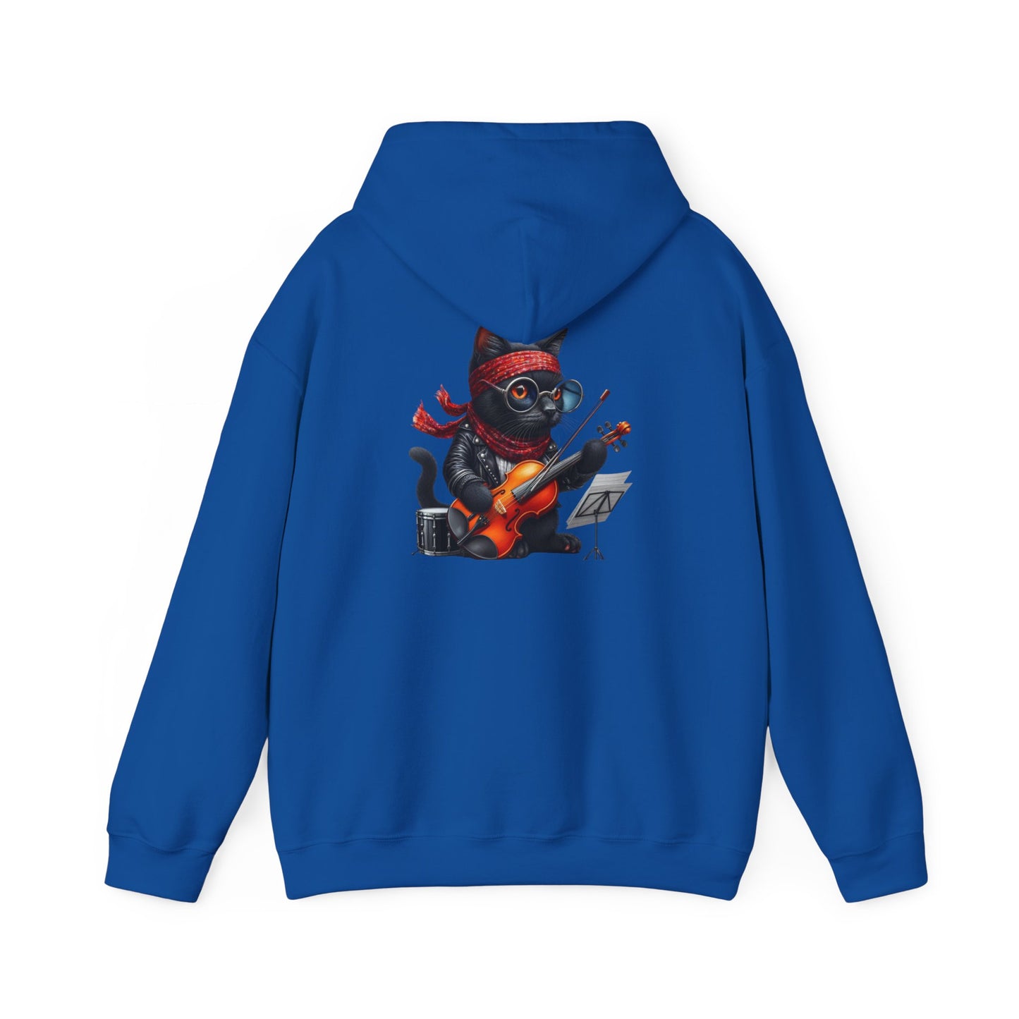 Rockin' Cat Hoodie Music Lover Gift, Cozy Casual Wear, Pet Lover Apparel