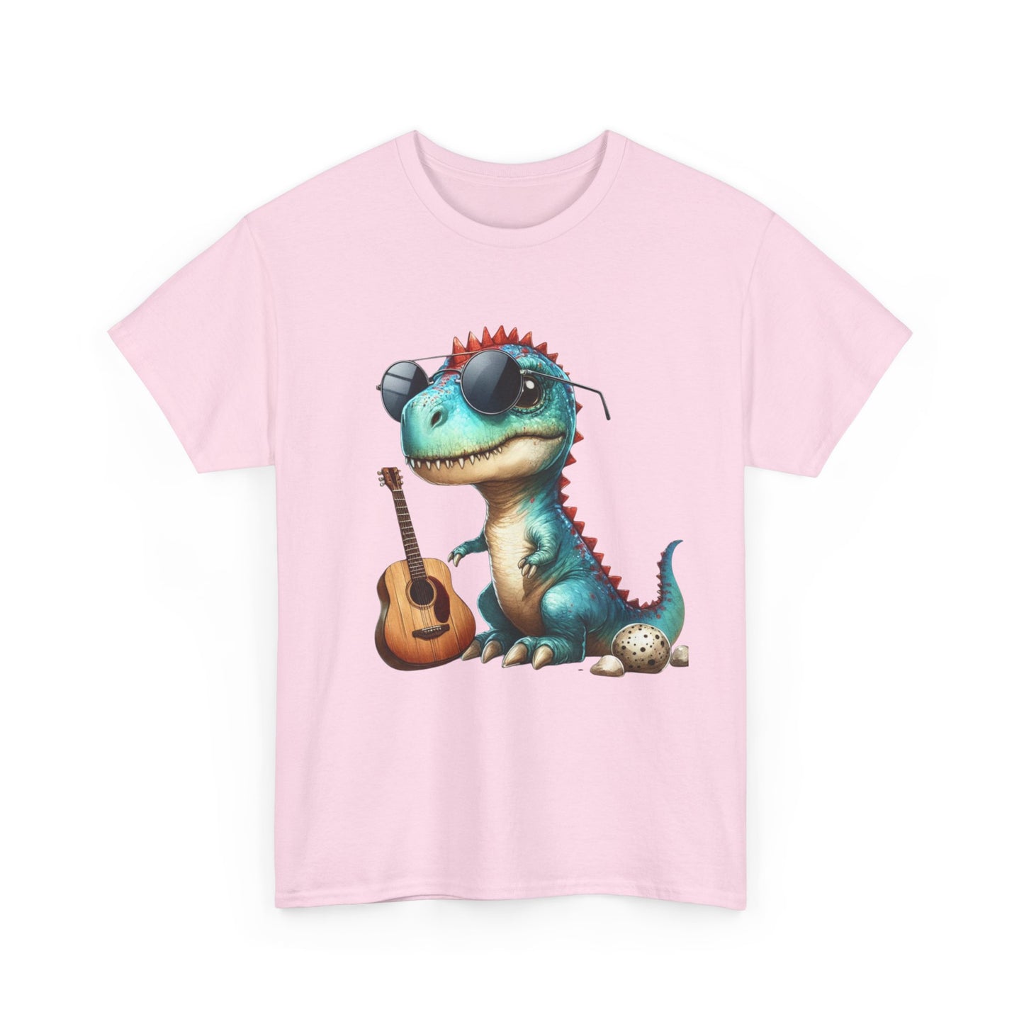Cool Dinosaur Graphic Tee for Kids, Fun Gift for Birthdays, Retro Style Cotton T-Shirt, Music Lover's Merchandise, Playful Summer Wear