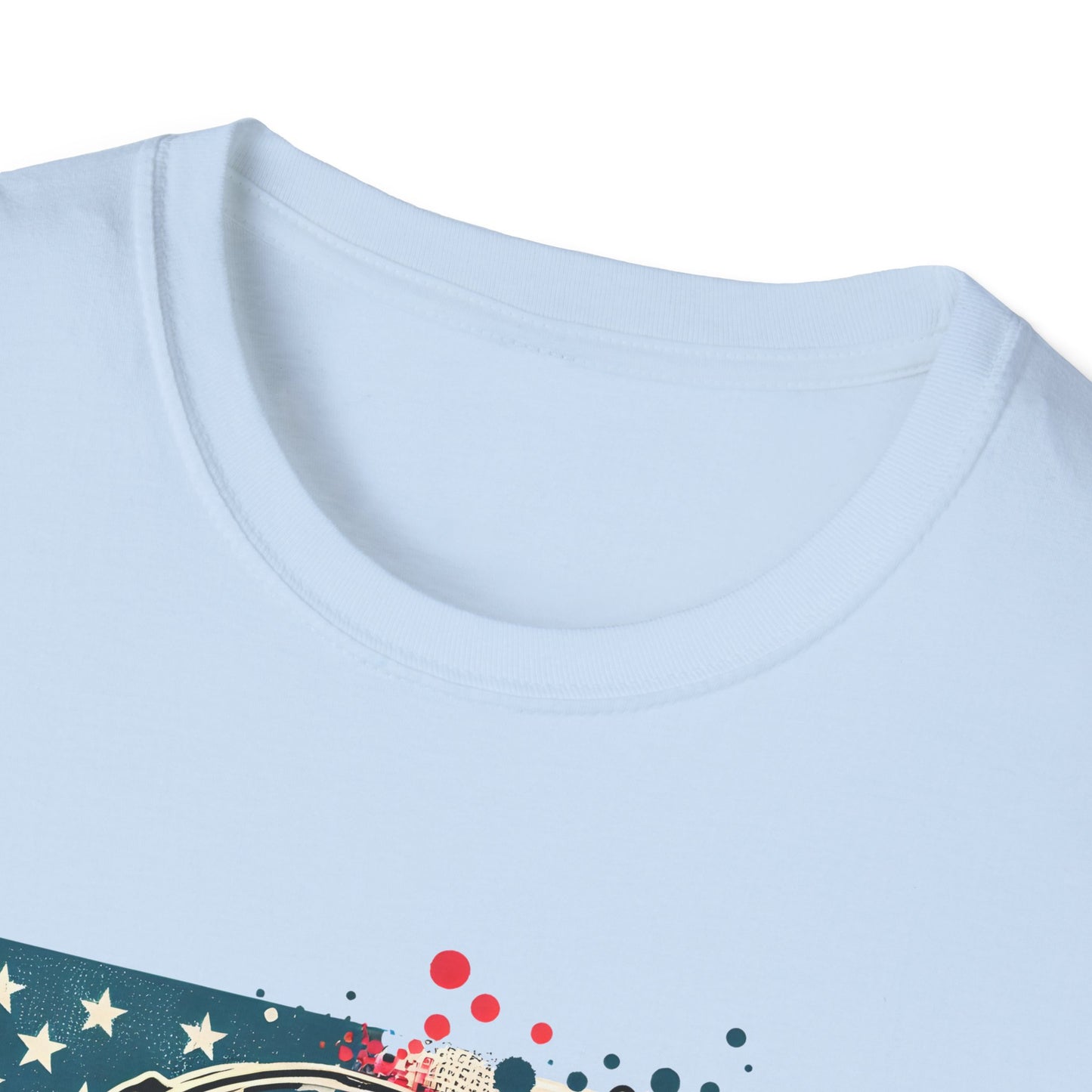 Patriotic Skull Graphic Tee, Unisex Softstyle T-Shirt, American Flag Shirt, Memorial Day Gift, Rocker Style Shirt, Casual Wear