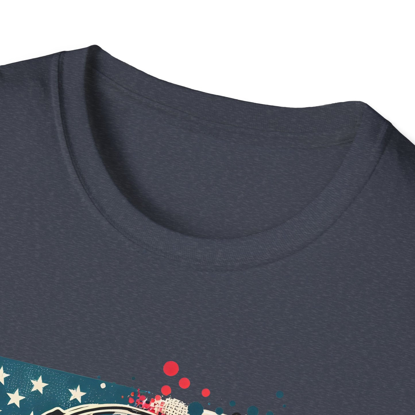 Patriotic Skull Graphic Tee, Unisex Softstyle T-Shirt, American Flag Shirt, Memorial Day Gift, Rocker Style Shirt, Casual Wear