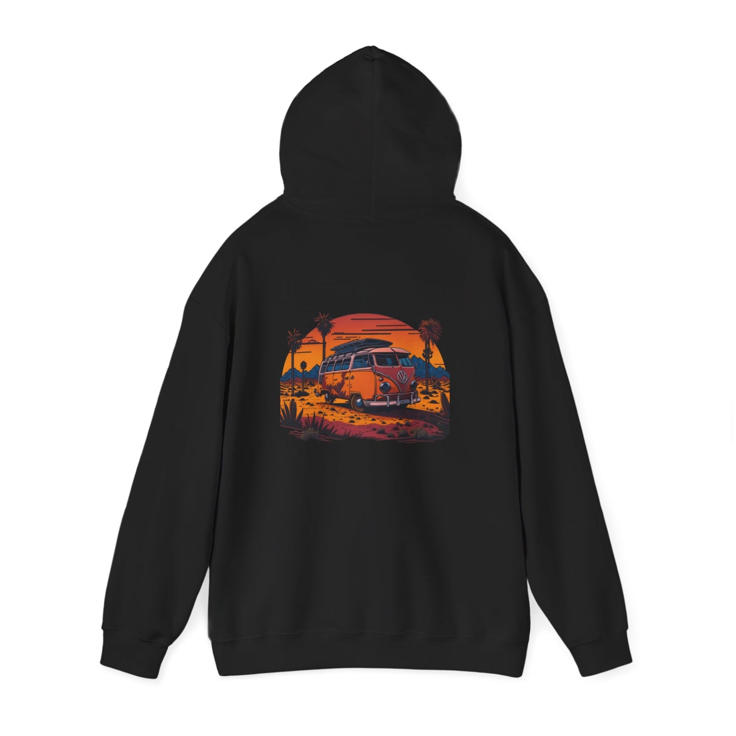 Retro Sunset Van Hoodie for Adventure Lovers, Cozy Sweatshirt, Beach Vibes Clothing, personalized Travel Gifts, Fall Fashion