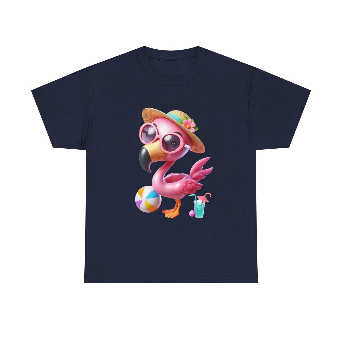 Tropical Flamingo Tee, Summer T-Shirt, Beach Shirt, Gift for Vacation Lovers, Cute Floral Graphic Shirt, Unisex Casual Wear