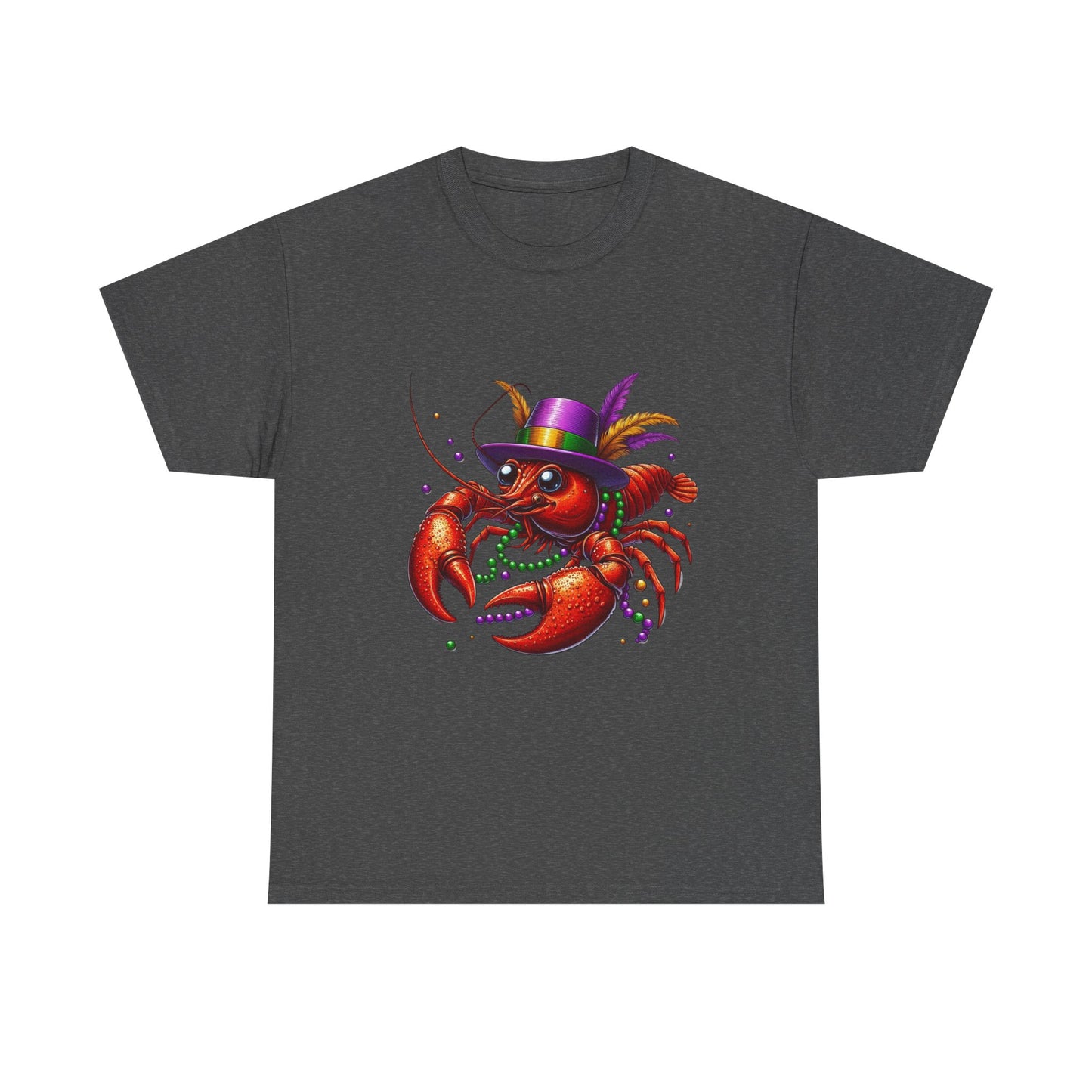 Mardi Gras Lobster Tee, Unisex Heavy Cotton T-Shirt, Fun Carnival Shirt, Seafood Lover Gift, Party Apparel, Festive Clothing