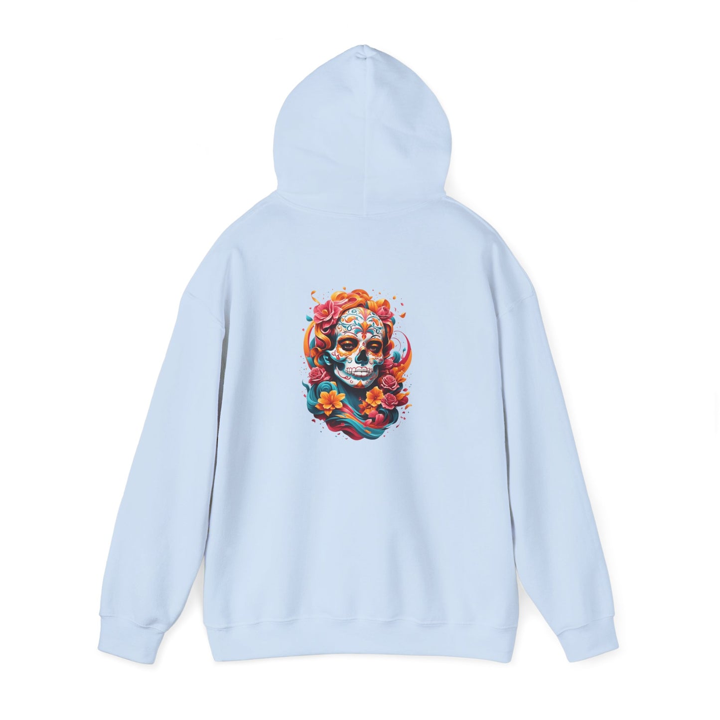 Colorful Skull Graphic Hooded Sweatshirt, personalized Unisex Hoodie, Casual Streetwear, Gift for Halloween, Cozy Outfit, Fall Fashion