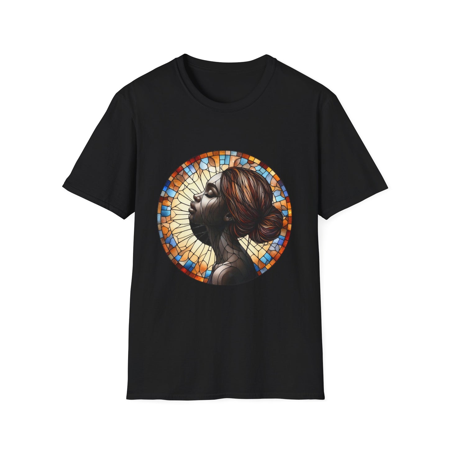 Stained Glass Portrait T-Shirt, Unisex Tee, Artistic Tee, Boho Fashion, Unique Gift, Self-Love Art