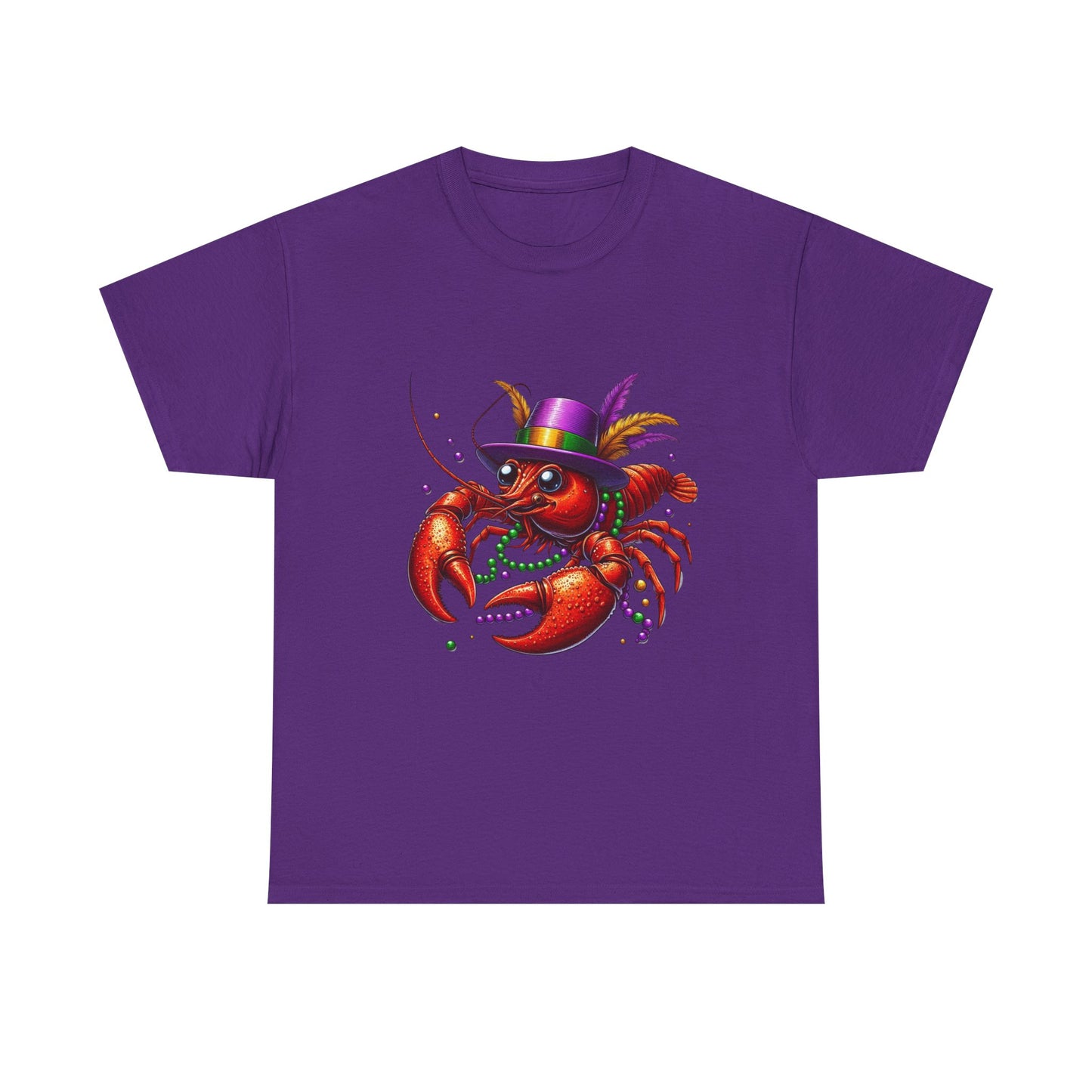 Mardi Gras Lobster Tee, Unisex Heavy Cotton T-Shirt, Fun Carnival Shirt, Seafood Lover Gift, Party Apparel, Festive Clothing