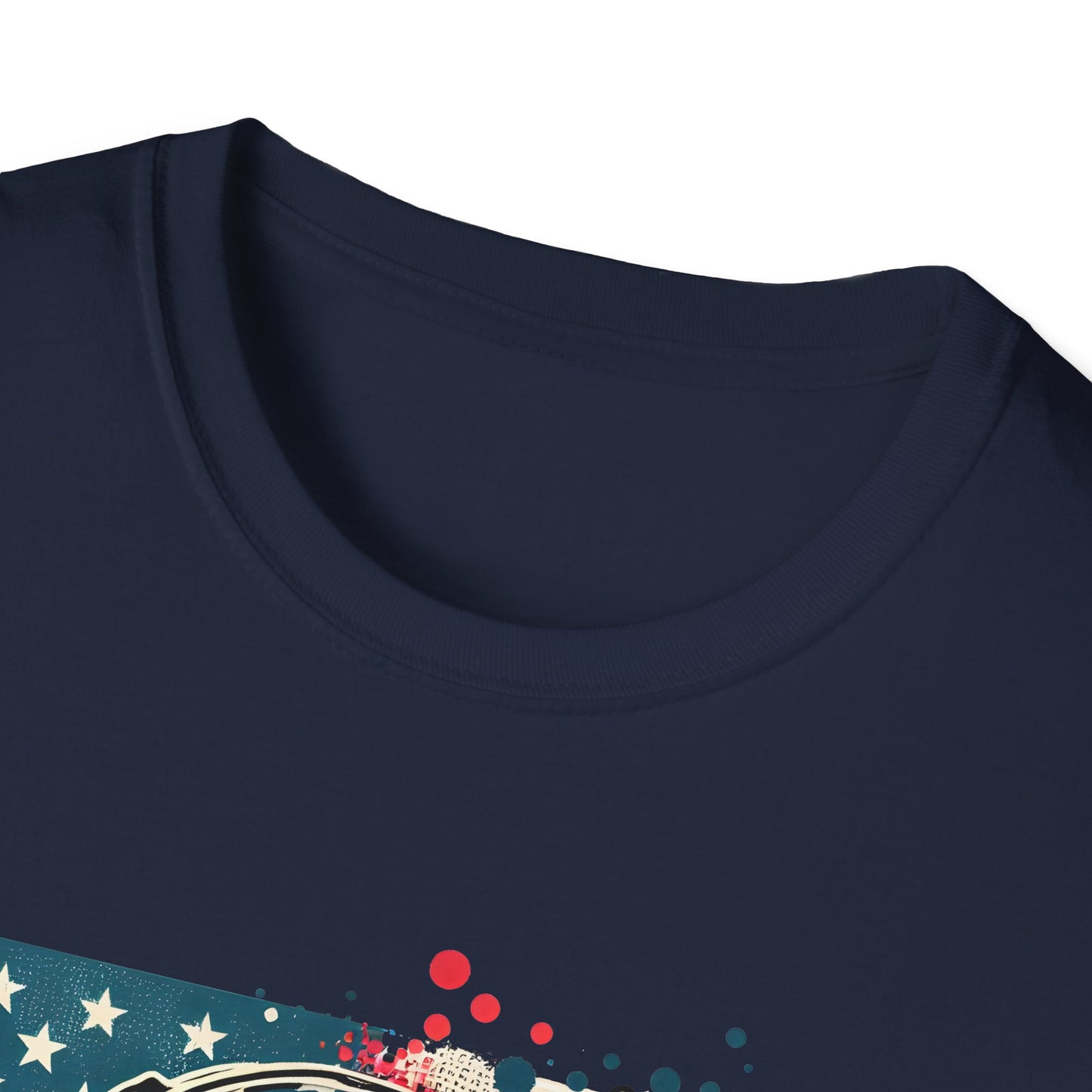 Patriotic Skull Graphic Tee, Unisex Softstyle T-Shirt, American Flag Shirt, Memorial Day Gift, Rocker Style Shirt, Casual Wear