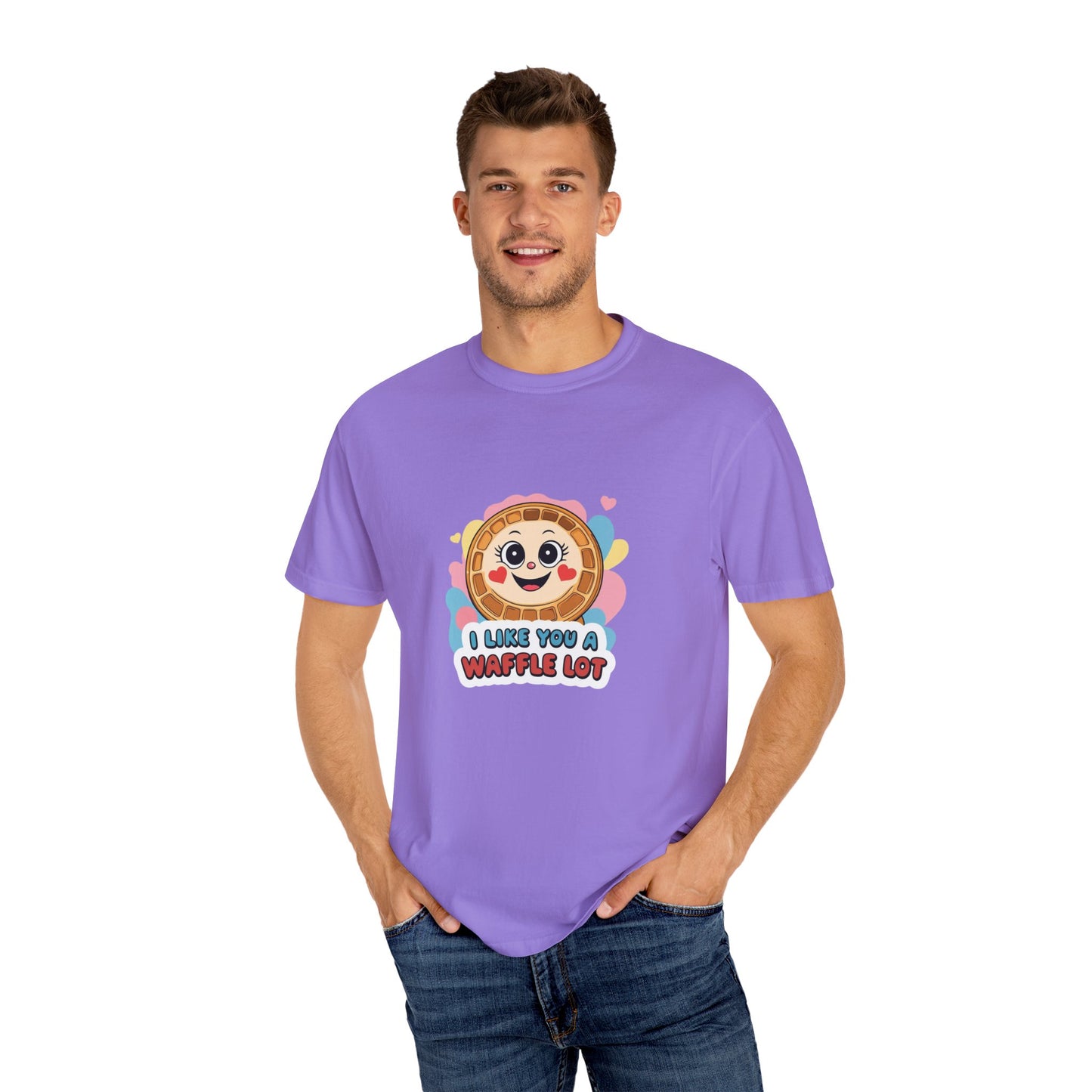 Playful Waffle Love T-Shirt | Funny Gift for Food Lovers, Cute Waffle Tee, Fun Casual Wear, Unisex, Valentine's Day