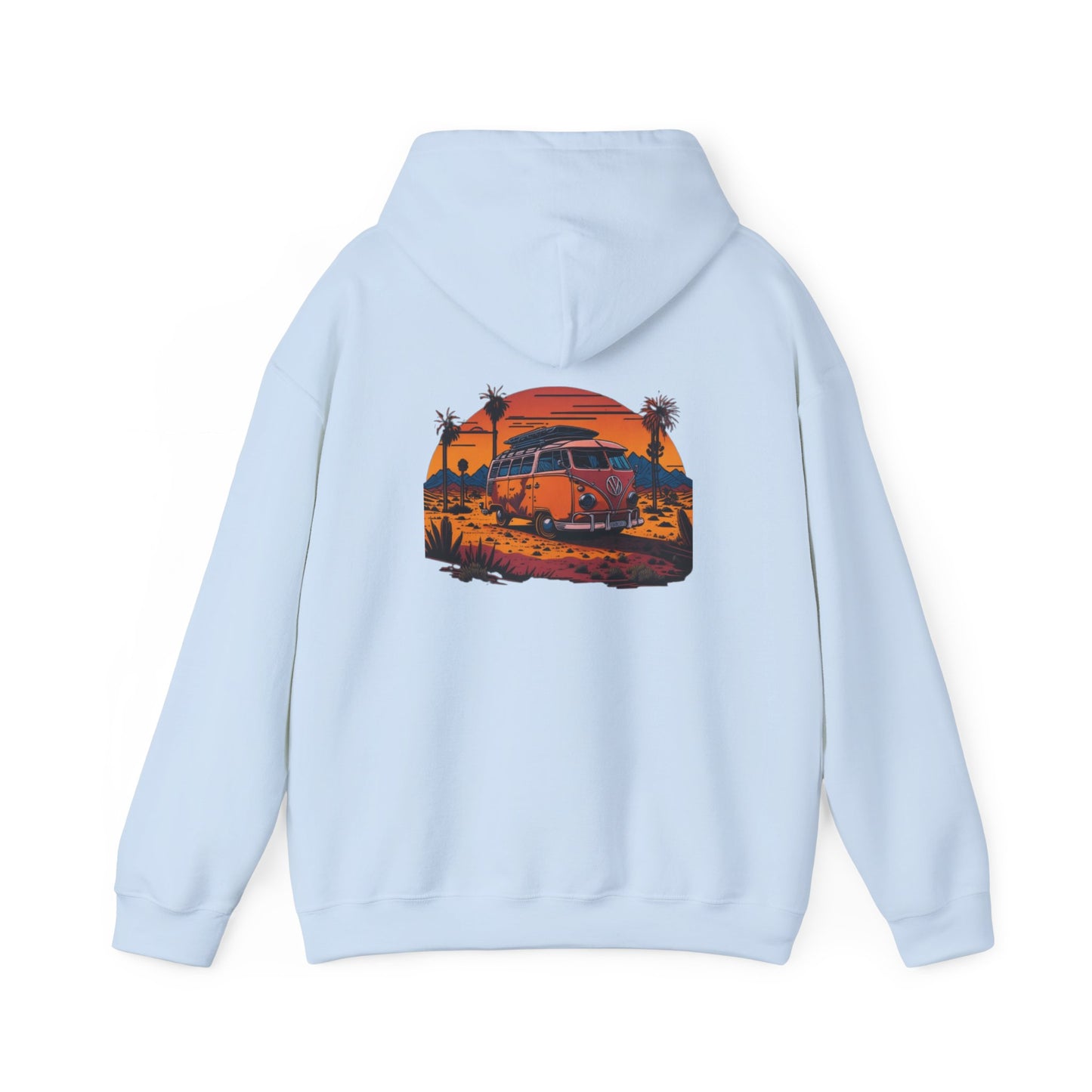 Retro Sunset Van Hoodie for Adventure Lovers, Cozy Sweatshirt, Beach Vibes Clothing, personalized Travel Gifts, Fall Fashion