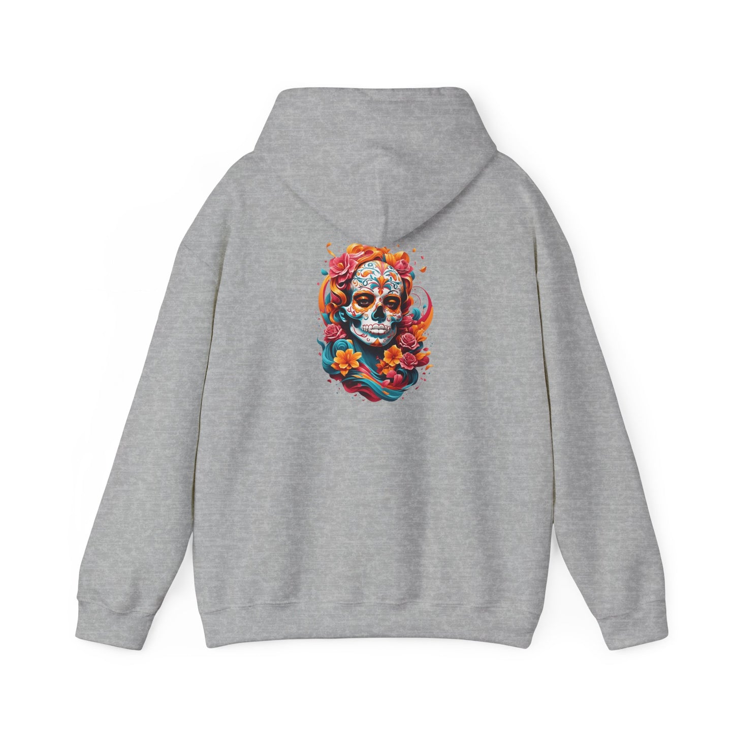 Colorful Skull Graphic Hooded Sweatshirt, personalized Unisex Hoodie, Casual Streetwear, Gift for Halloween, Cozy Outfit, Fall Fashion