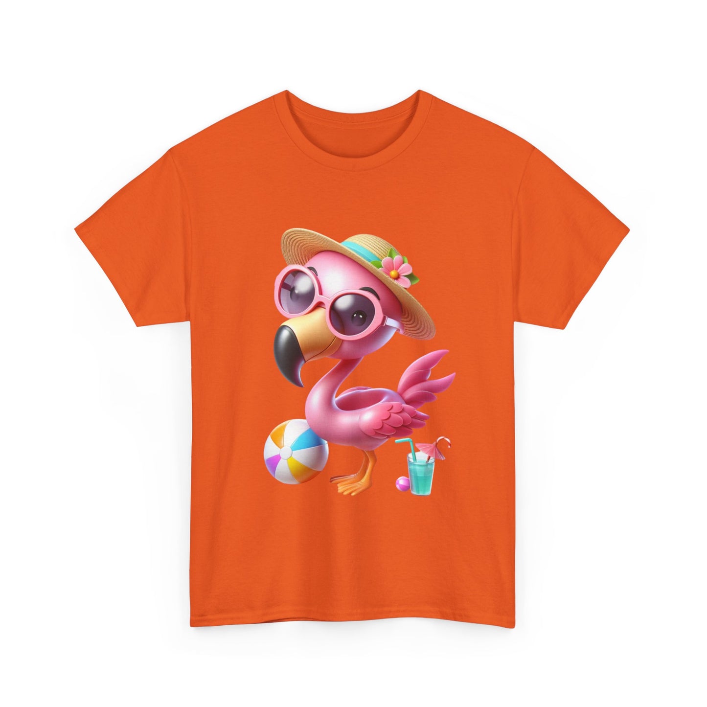 Tropical Flamingo Tee, Summer T-Shirt, Beach Shirt, Gift for Vacation Lovers, Cute Floral Graphic Shirt, Unisex Casual Wear