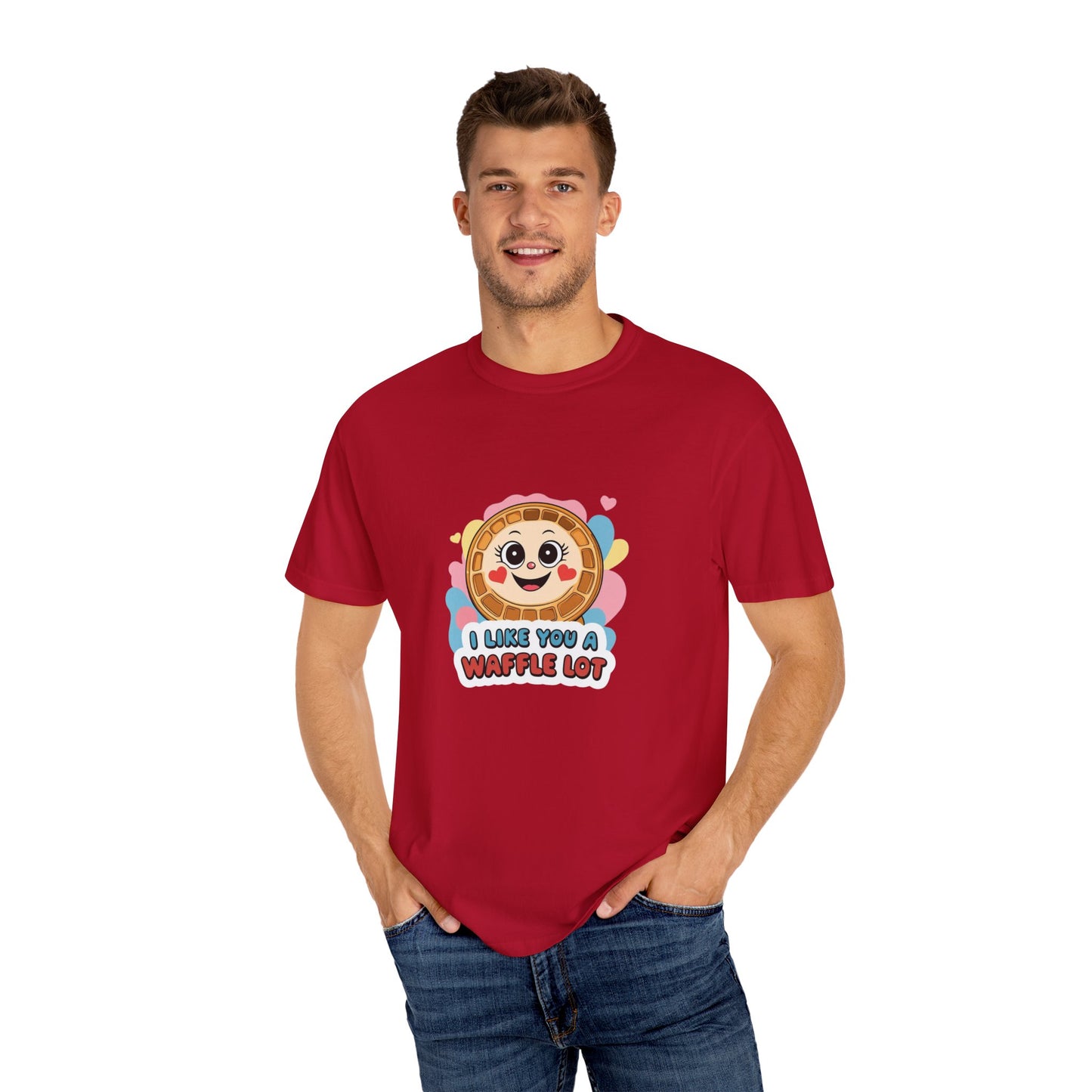Playful Waffle Love T-Shirt | Funny Gift for Food Lovers, Cute Waffle Tee, Fun Casual Wear, Unisex, Valentine's Day