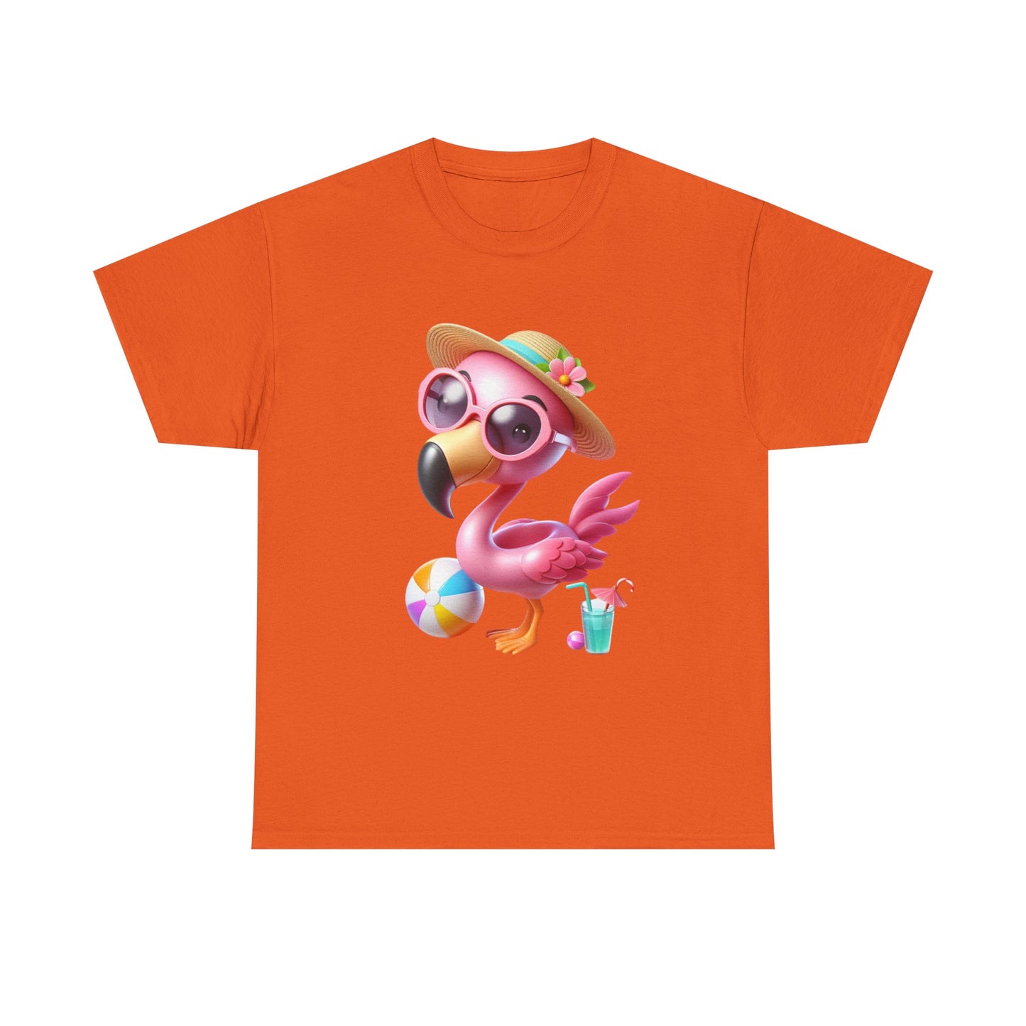 Tropical Flamingo Tee, Summer T-Shirt, Beach Shirt, Gift for Vacation Lovers, Cute Floral Graphic Shirt, Unisex Casual Wear