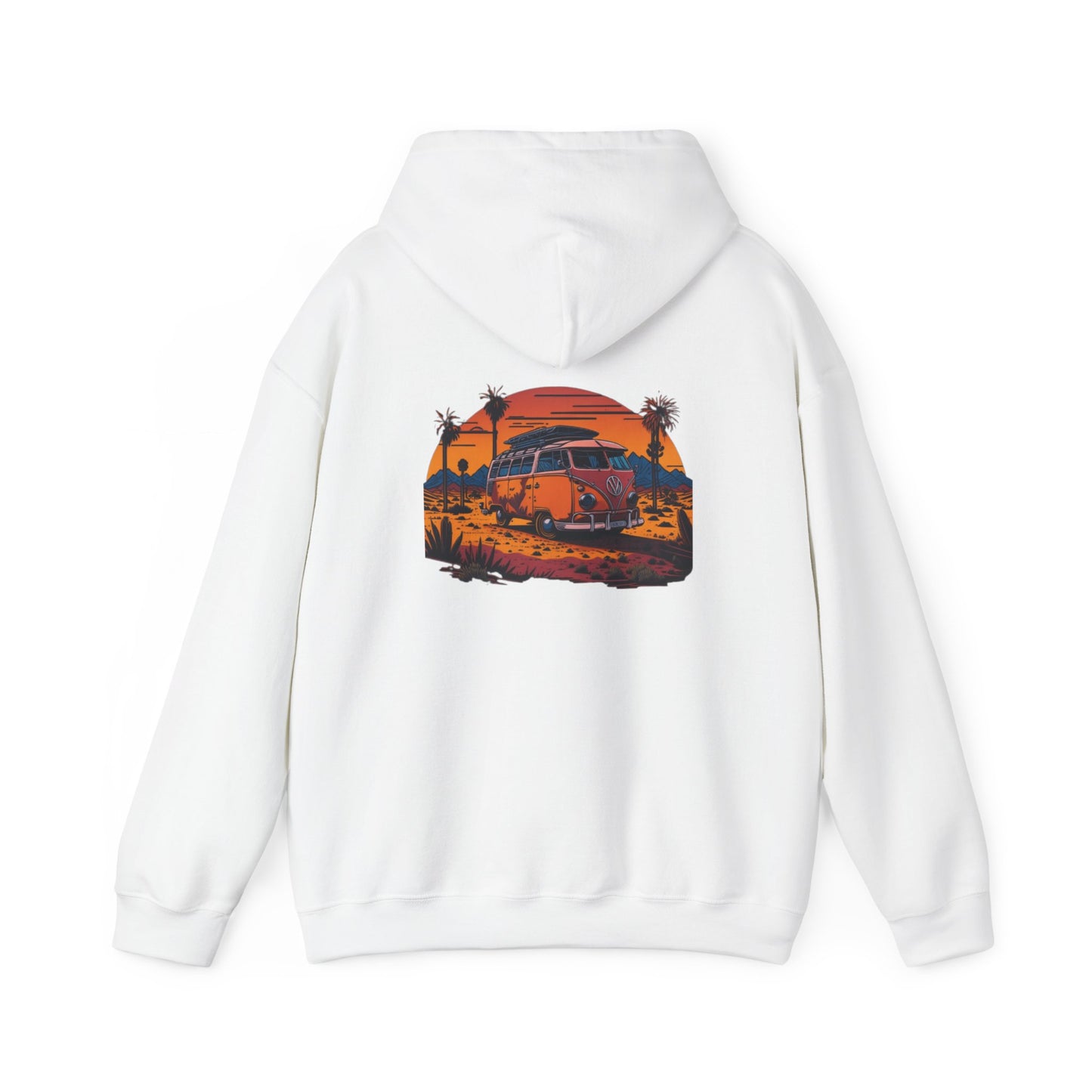 Retro Sunset Van Hoodie for Adventure Lovers, Cozy Sweatshirt, Beach Vibes Clothing, personalized Travel Gifts, Fall Fashion