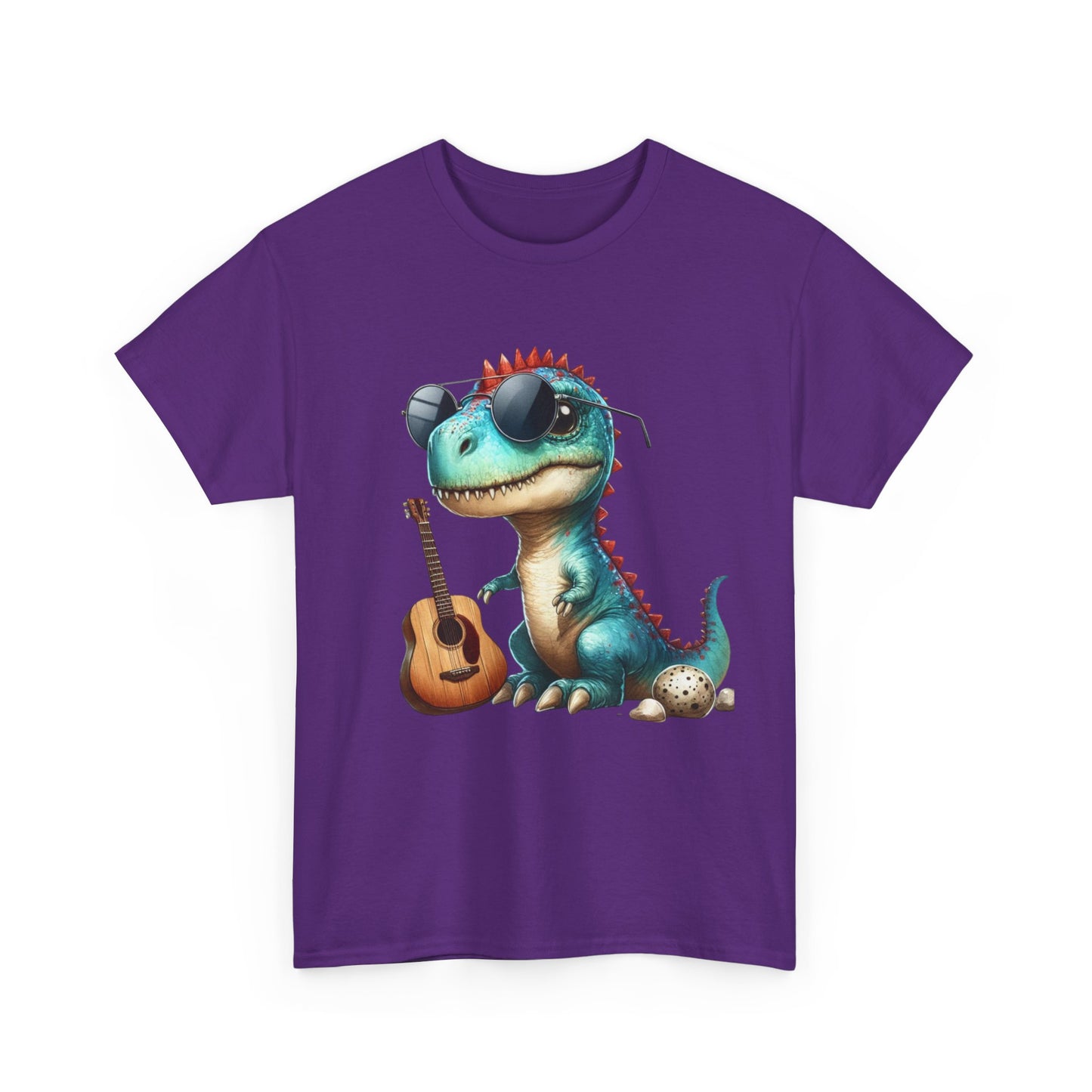 Cool Dinosaur Graphic Tee for Kids, Fun Gift for Birthdays, Retro Style Cotton T-Shirt, Music Lover's Merchandise, Playful Summer Wear
