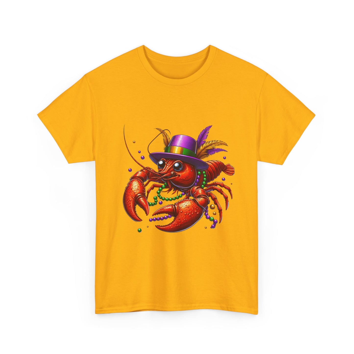 Mardi Gras Lobster Tee, Unisex Heavy Cotton T-Shirt, Fun Carnival Shirt, Seafood Lover Gift, Party Apparel, Festive Clothing