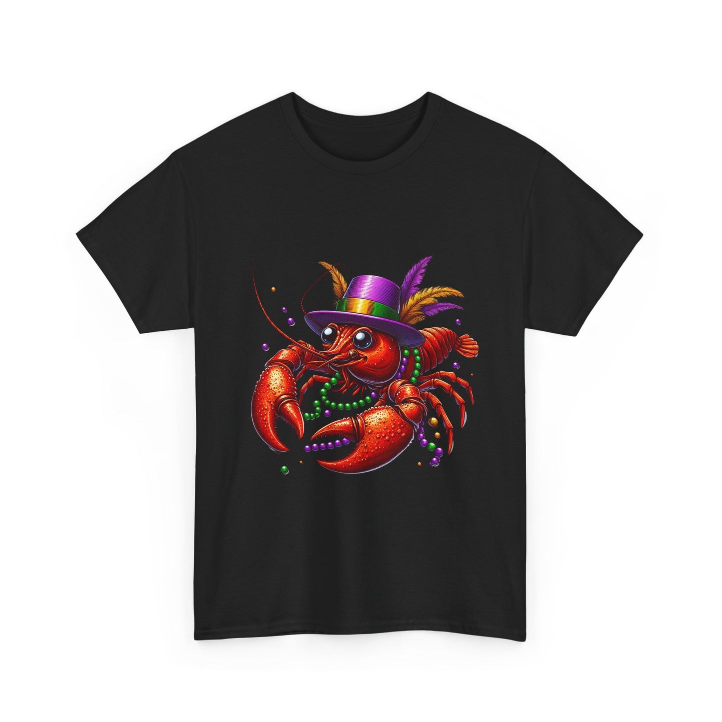 Mardi Gras Lobster Tee, Unisex Heavy Cotton T-Shirt, Fun Carnival Shirt, Seafood Lover Gift, Party Apparel, Festive Clothing