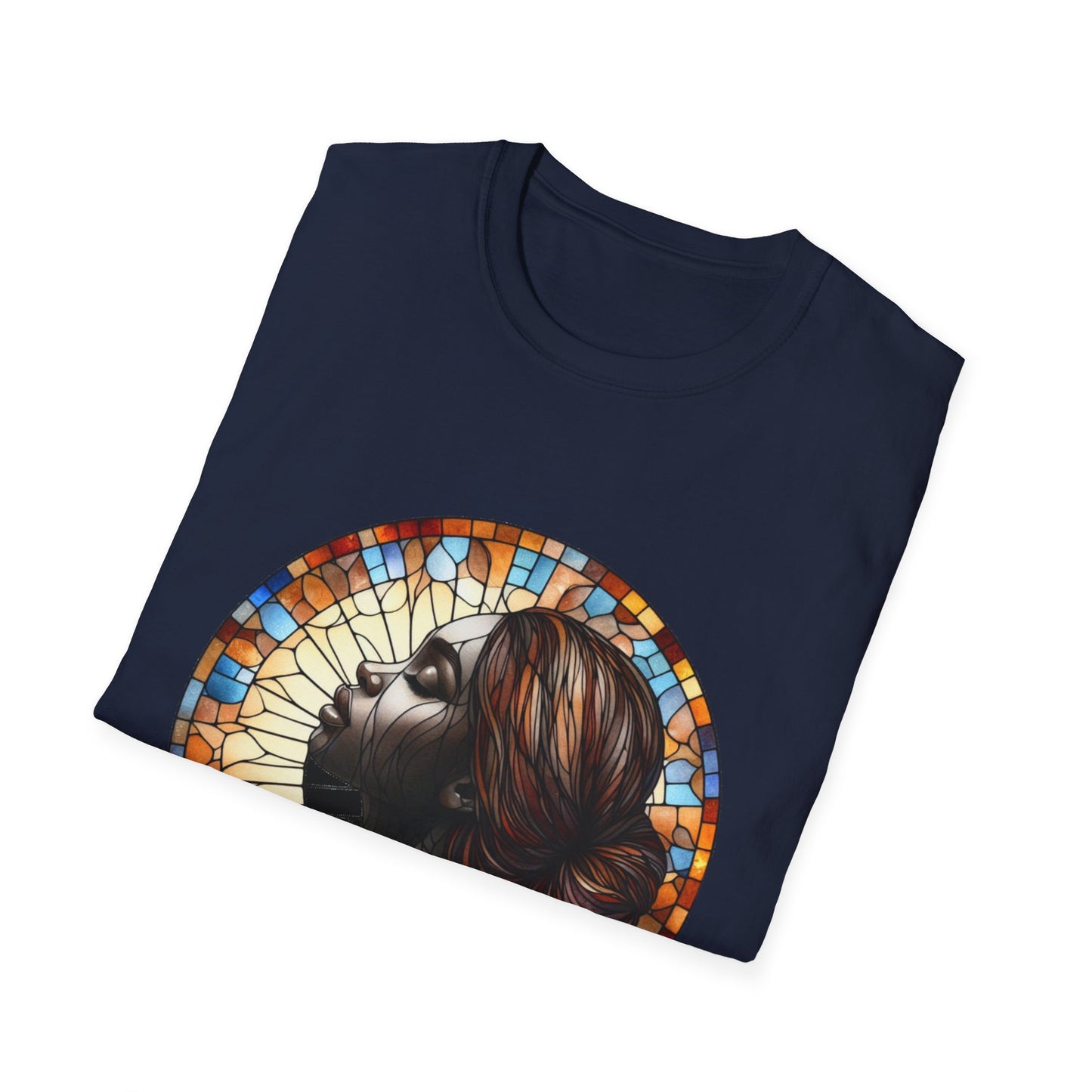 Stained Glass Portrait T-Shirt, Unisex Tee, Artistic Tee, Boho Fashion, Unique Gift, Self-Love Art
