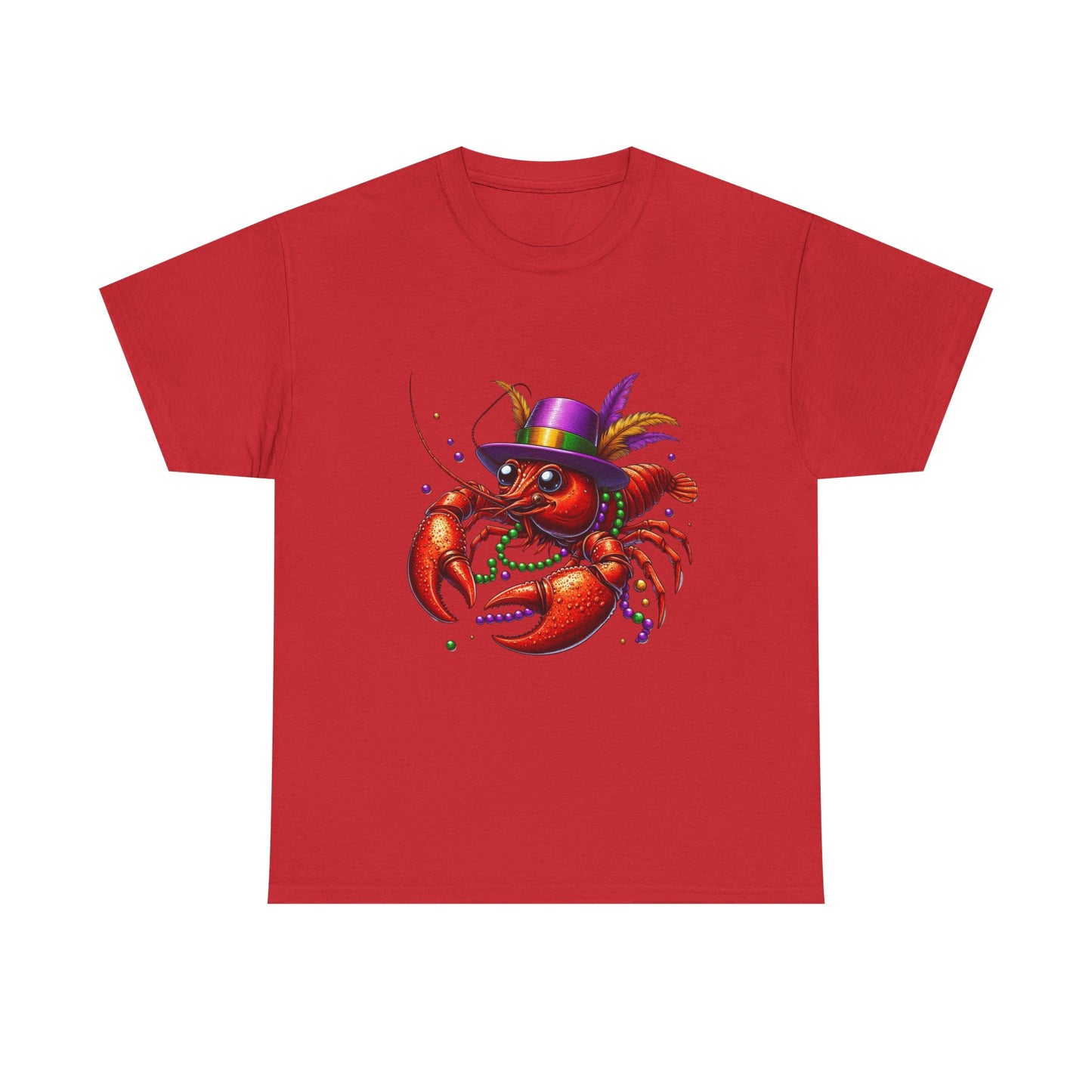Mardi Gras Lobster Tee, Unisex Heavy Cotton T-Shirt, Fun Carnival Shirt, Seafood Lover Gift, Party Apparel, Festive Clothing