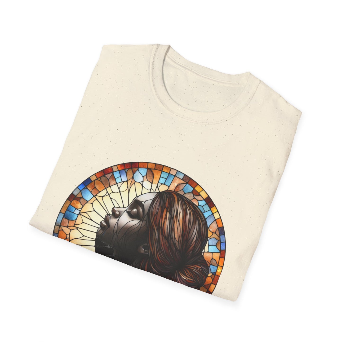 Stained Glass Portrait T-Shirt, Unisex Tee, Artistic Tee, Boho Fashion, Unique Gift, Self-Love Art
