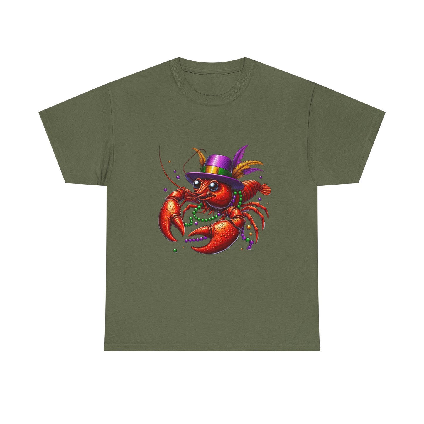Mardi Gras Lobster Tee, Unisex Heavy Cotton T-Shirt, Fun Carnival Shirt, Seafood Lover Gift, Party Apparel, Festive Clothing