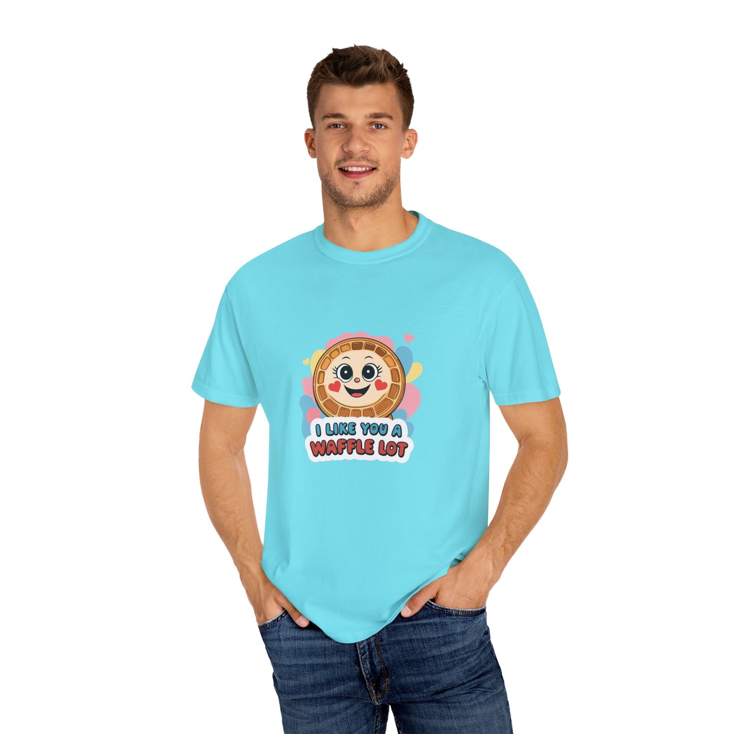 Playful Waffle Love T-Shirt | Funny Gift for Food Lovers, Cute Waffle Tee, Fun Casual Wear, Unisex, Valentine's Day