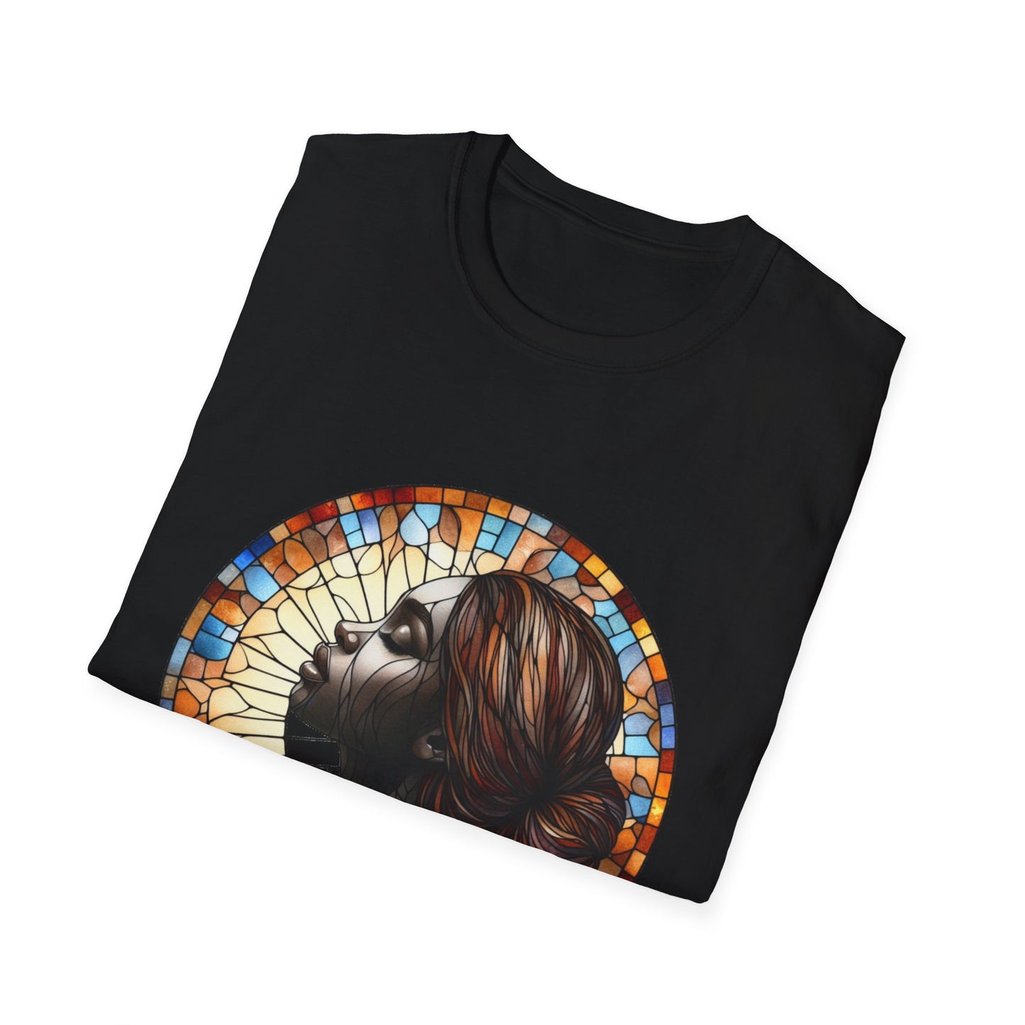 Stained Glass Portrait T-Shirt, Unisex Tee, Artistic Tee, Boho Fashion, Unique Gift, Self-Love Art