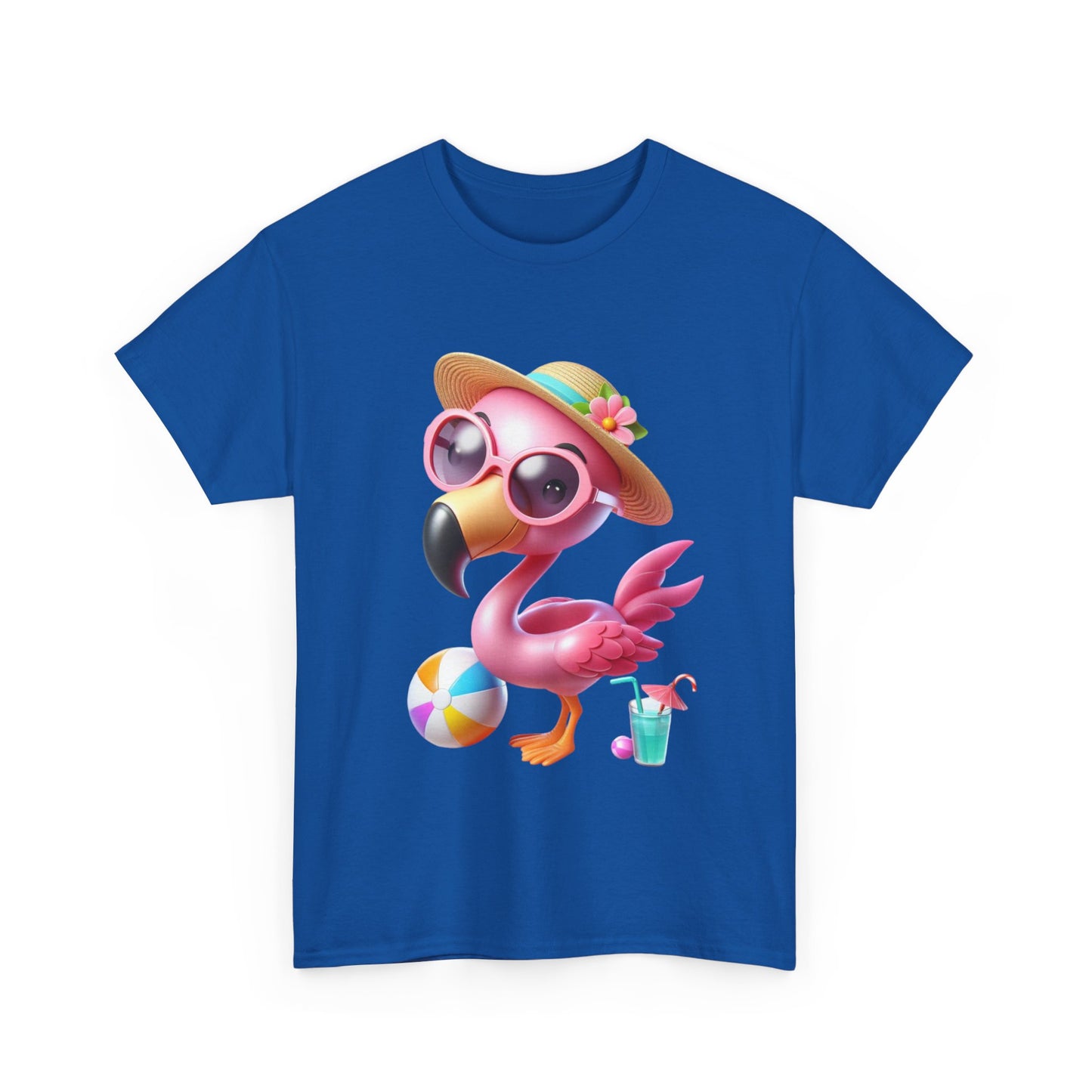 Tropical Flamingo Tee, Summer T-Shirt, Beach Shirt, Gift for Vacation Lovers, Cute Floral Graphic Shirt, Unisex Casual Wear