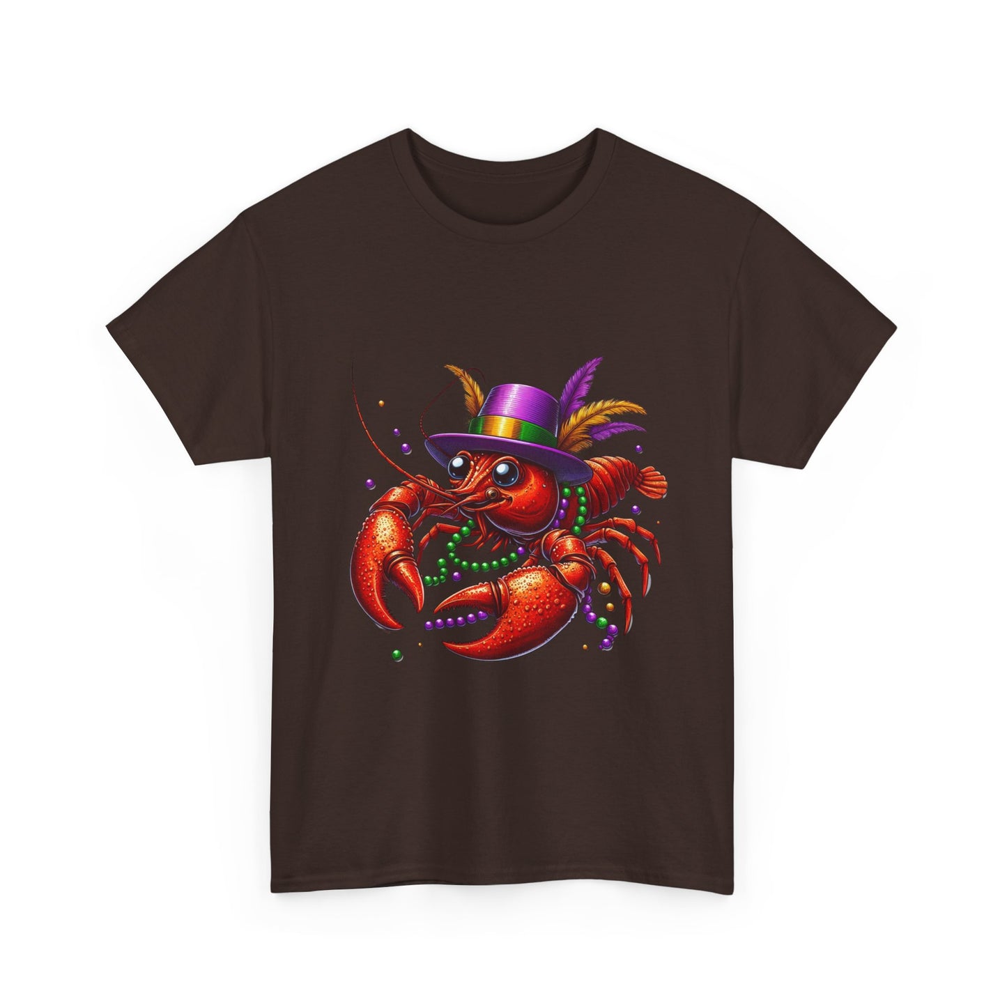 Mardi Gras Lobster Tee, Unisex Heavy Cotton T-Shirt, Fun Carnival Shirt, Seafood Lover Gift, Party Apparel, Festive Clothing