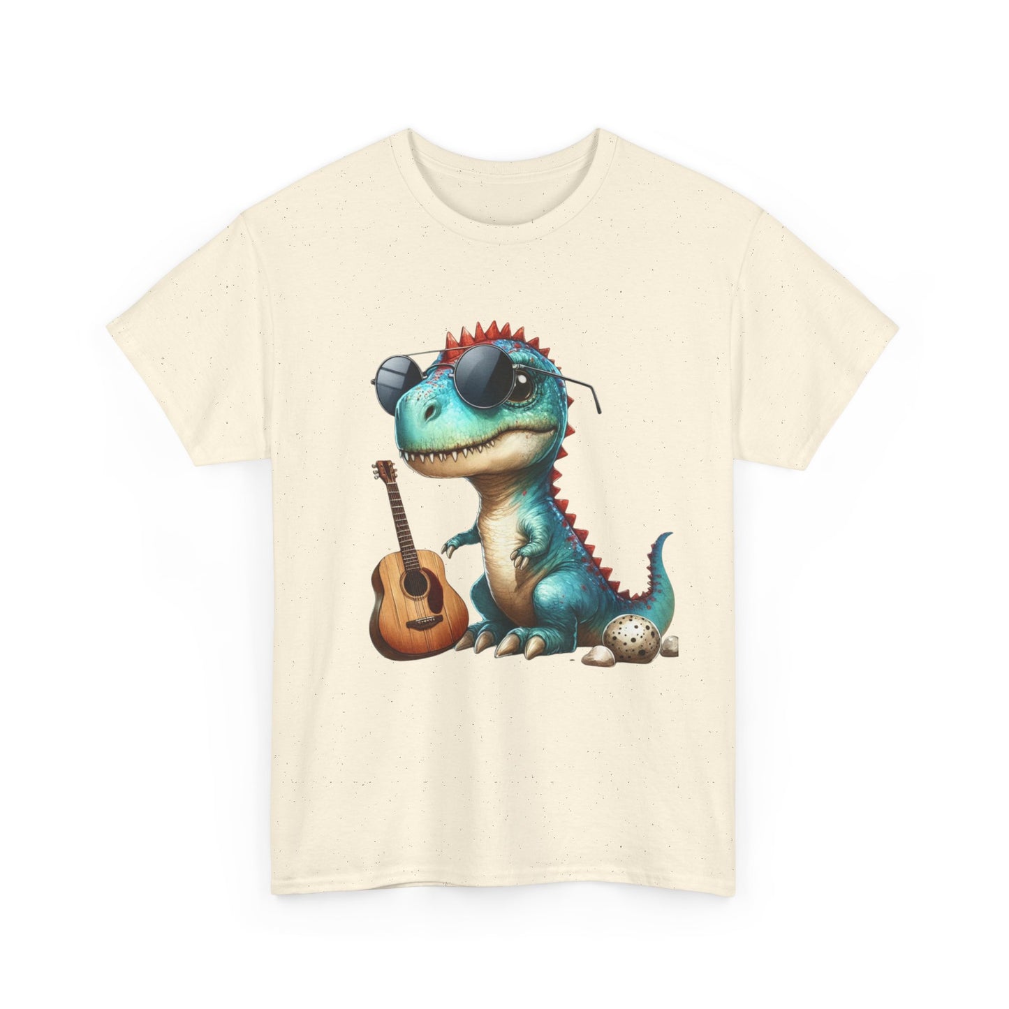 Cool Dinosaur Graphic Tee for Kids, Fun Gift for Birthdays, Retro Style Cotton T-Shirt, Music Lover's Merchandise, Playful Summer Wear