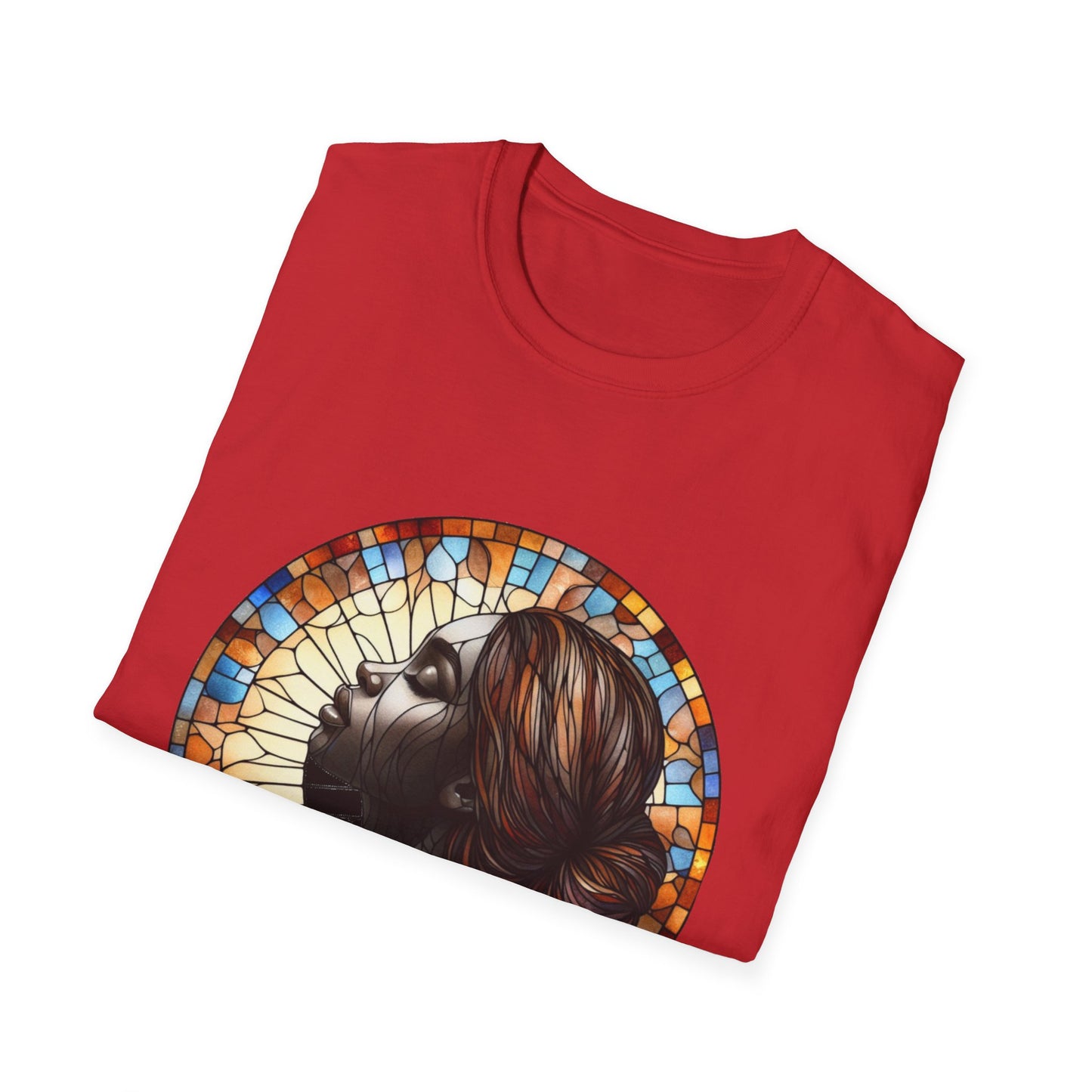Stained Glass Portrait T-Shirt, Unisex Tee, Artistic Tee, Boho Fashion, Unique Gift, Self-Love Art