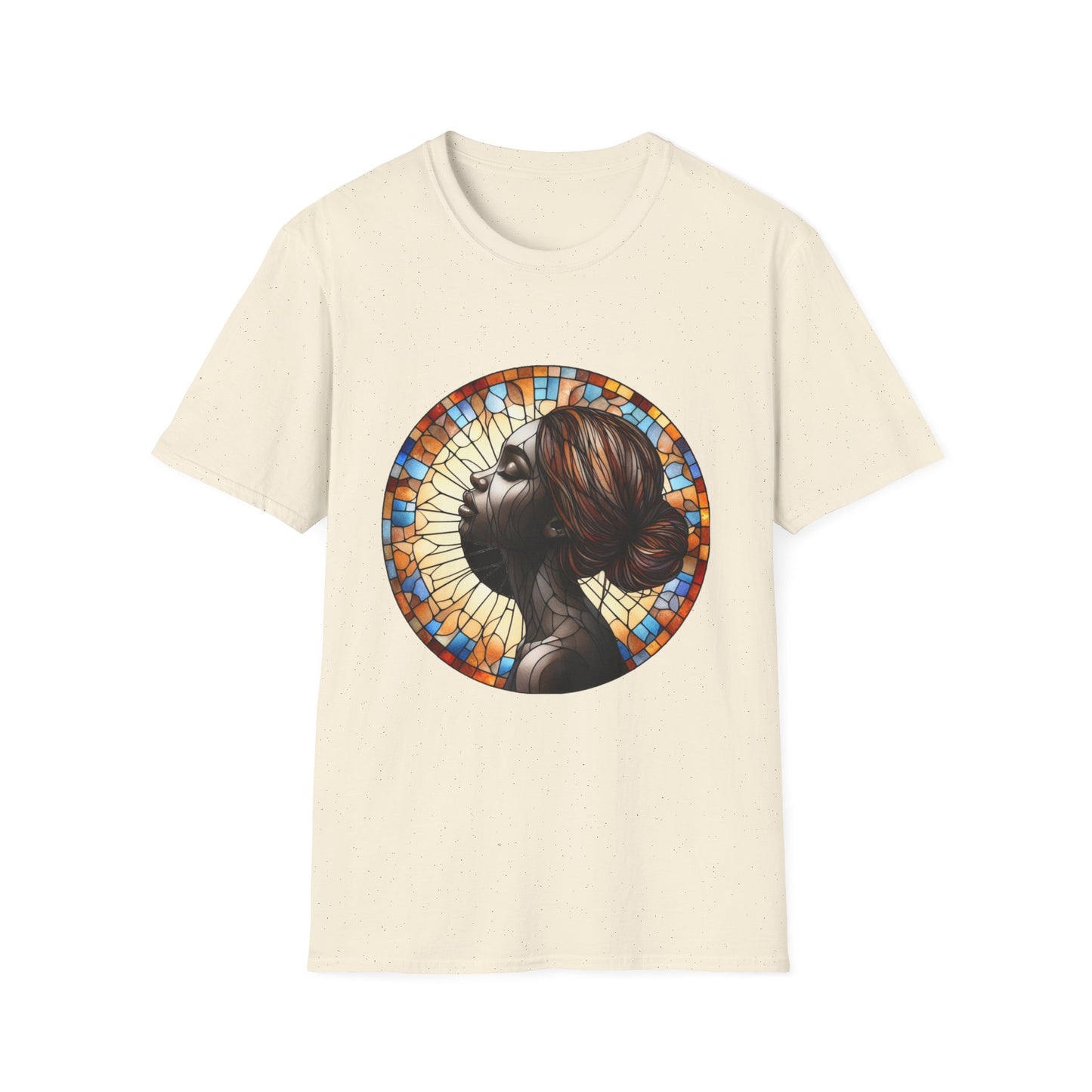 Stained Glass Portrait T-Shirt, Unisex Tee, Artistic Tee, Boho Fashion, Unique Gift, Self-Love Art