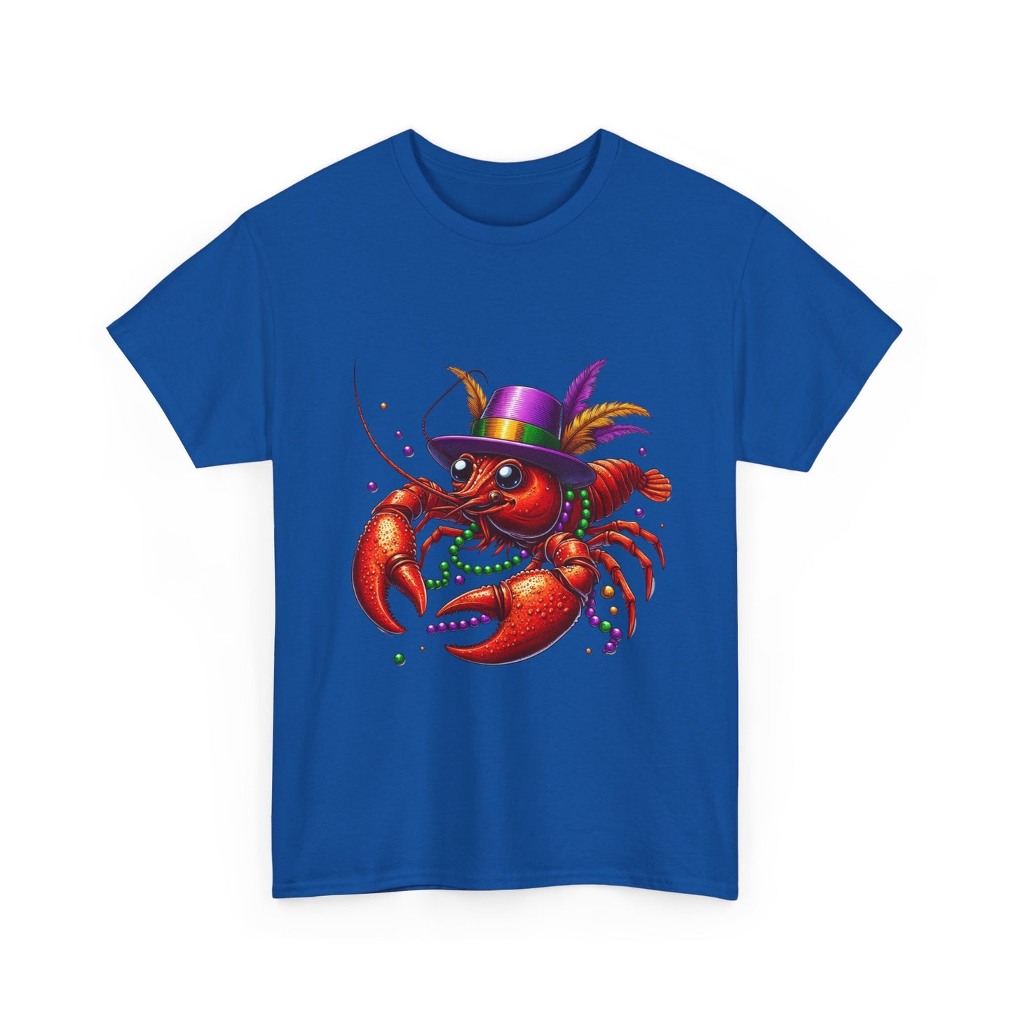 Mardi Gras Lobster Tee, Unisex Heavy Cotton T-Shirt, Fun Carnival Shirt, Seafood Lover Gift, Party Apparel, Festive Clothing