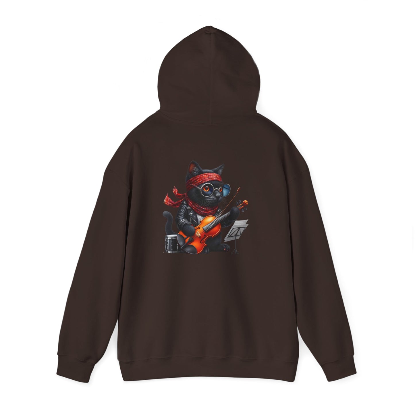 Rockin' Cat Hoodie Music Lover Gift, Cozy Casual Wear, Pet Lover Apparel