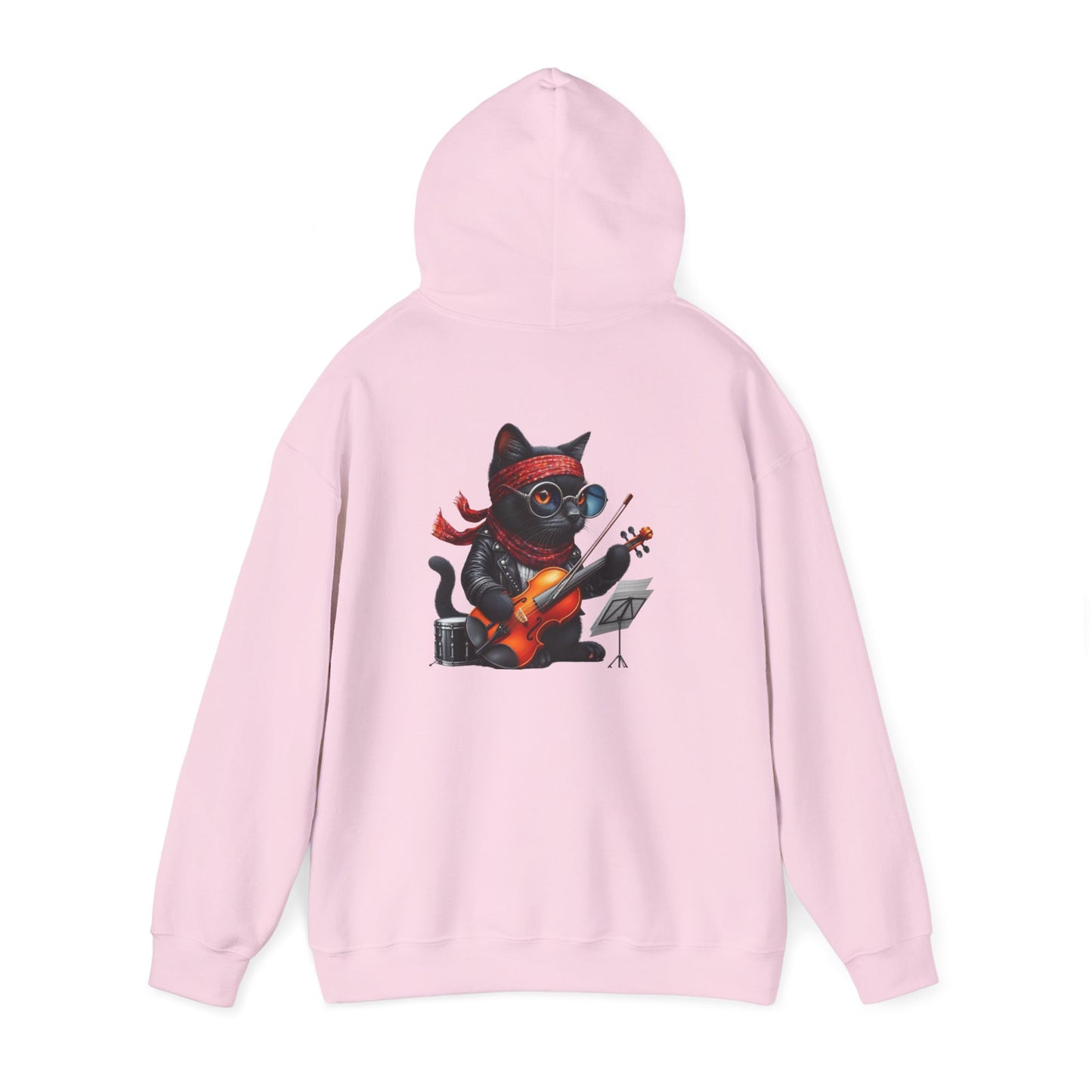 Rockin' Cat Hoodie Music Lover Gift, Cozy Casual Wear, Pet Lover Apparel