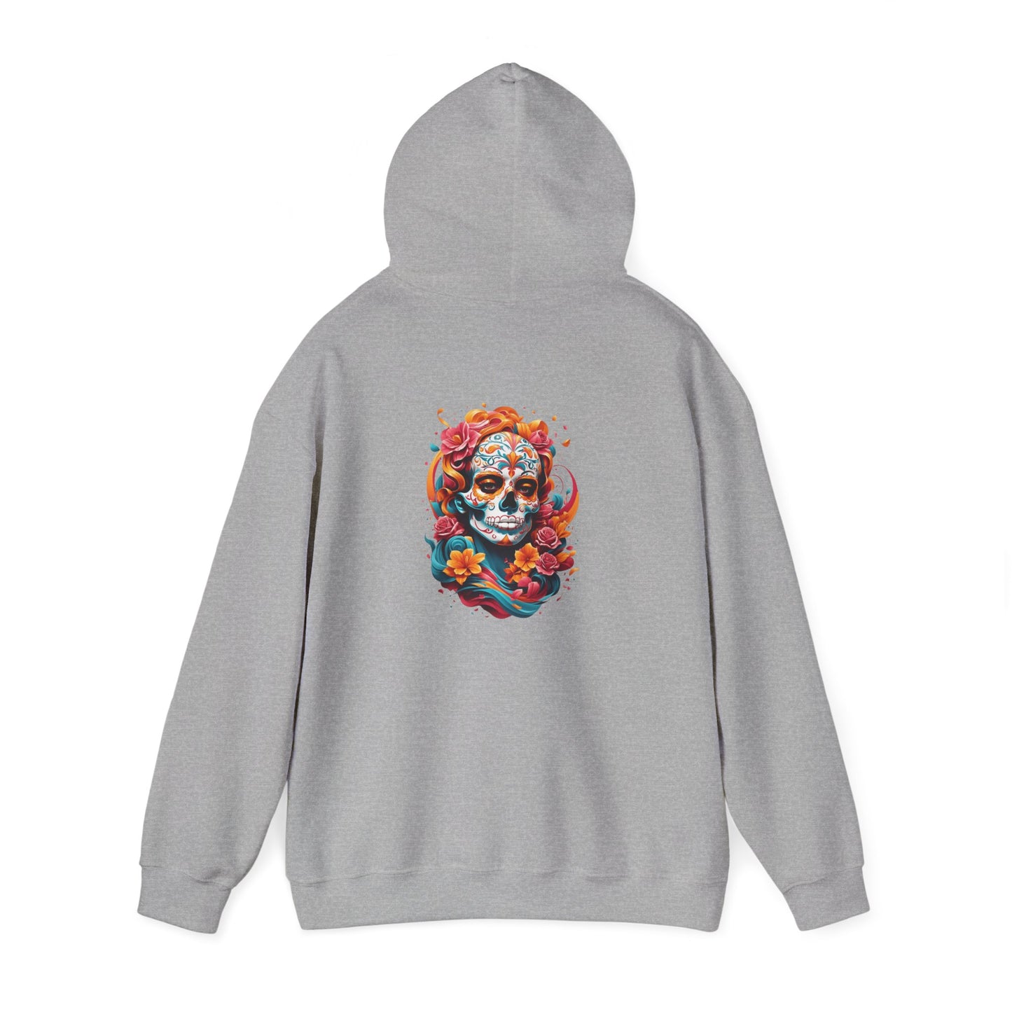 Colorful Skull Graphic Hooded Sweatshirt, personalized Unisex Hoodie, Casual Streetwear, Gift for Halloween, Cozy Outfit, Fall Fashion
