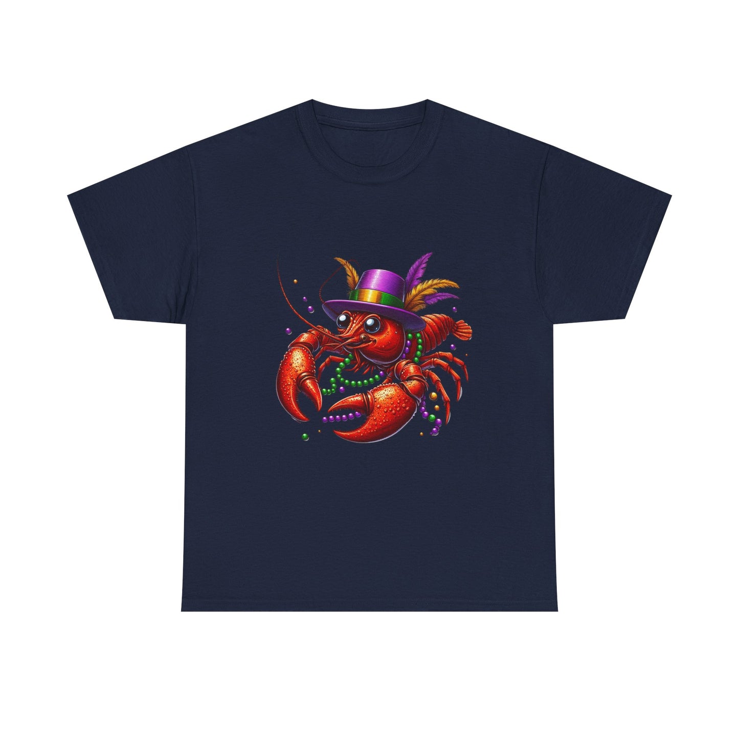 Mardi Gras Lobster Tee, Unisex Heavy Cotton T-Shirt, Fun Carnival Shirt, Seafood Lover Gift, Party Apparel, Festive Clothing