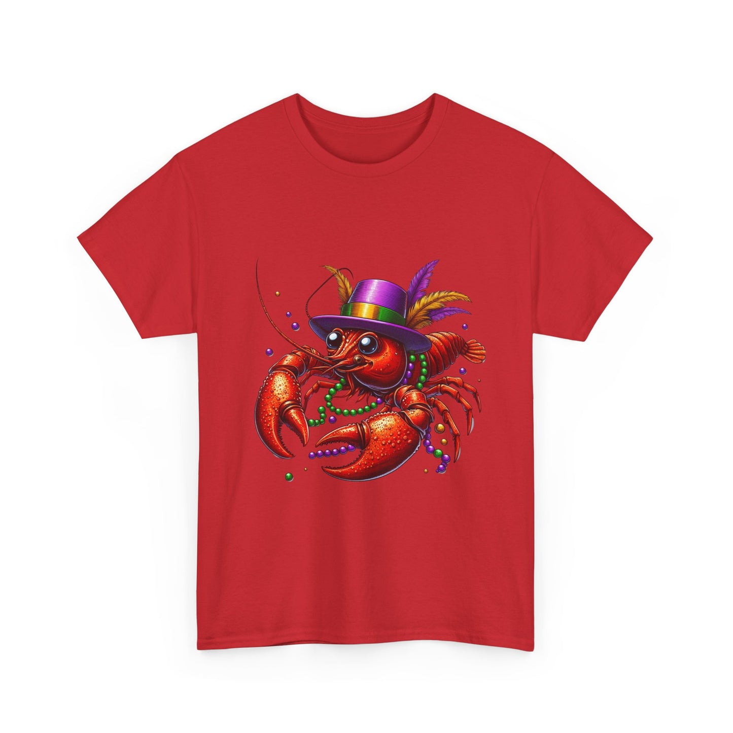Mardi Gras Lobster Tee, Unisex Heavy Cotton T-Shirt, Fun Carnival Shirt, Seafood Lover Gift, Party Apparel, Festive Clothing
