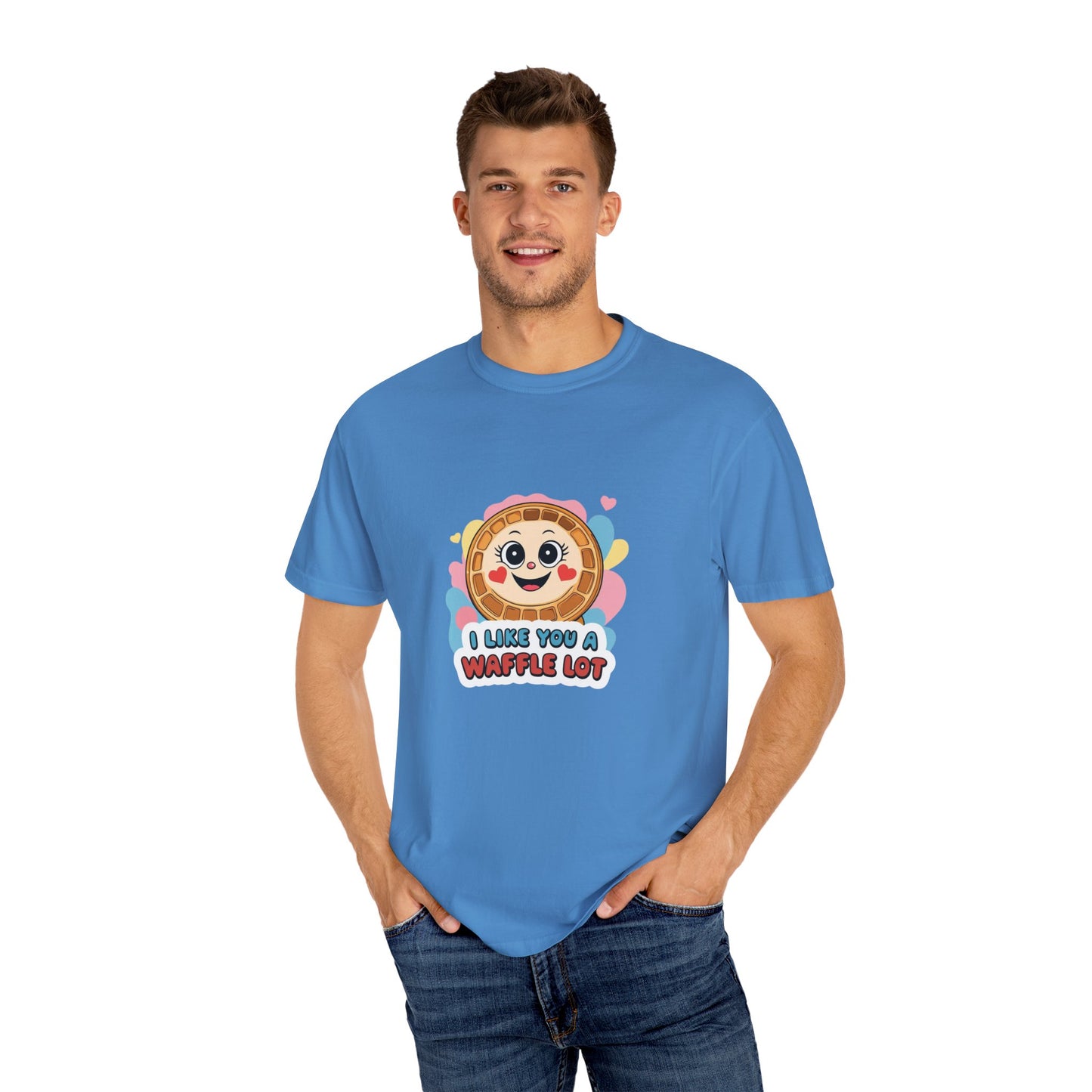 Playful Waffle Love T-Shirt | Funny Gift for Food Lovers, Cute Waffle Tee, Fun Casual Wear, Unisex, Valentine's Day