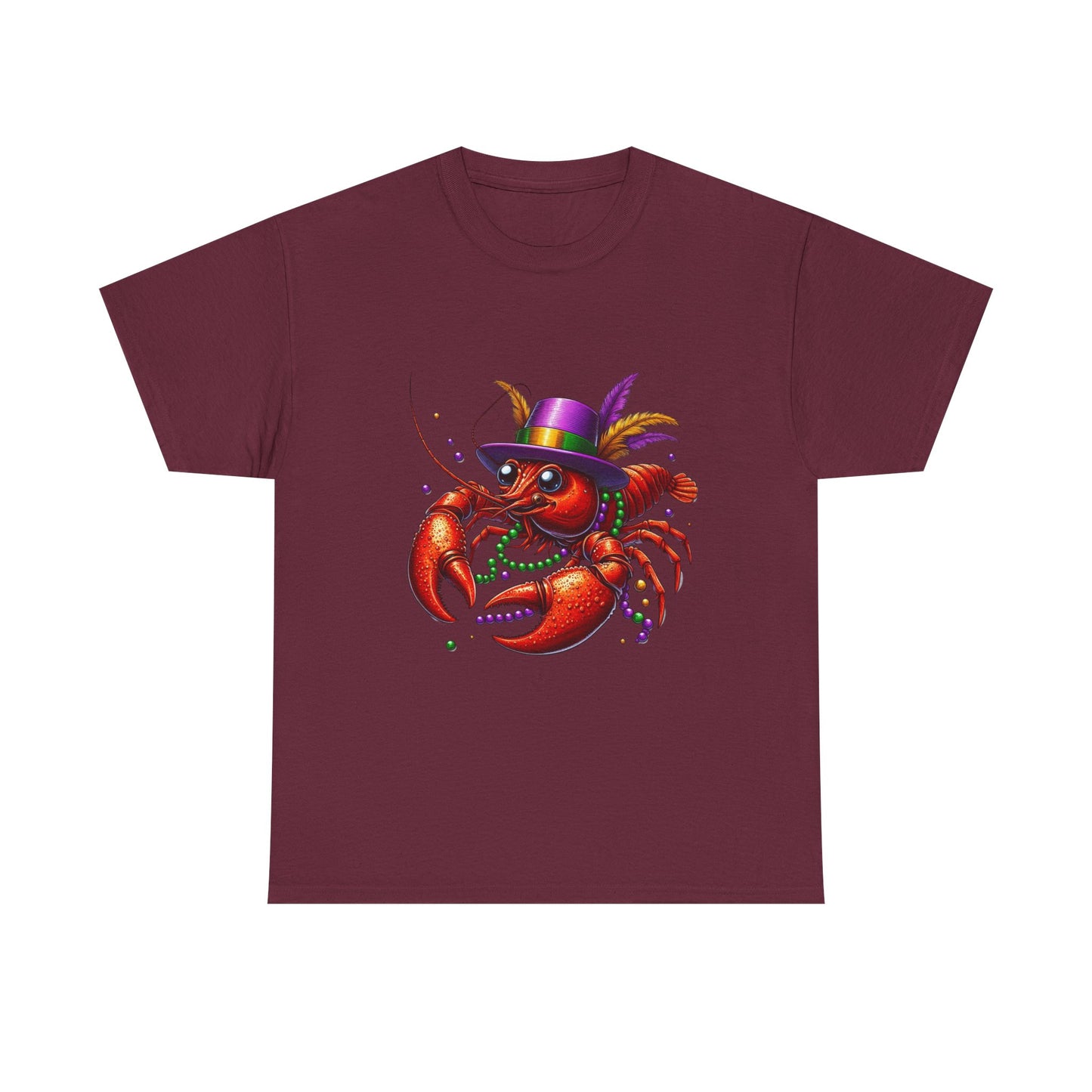 Mardi Gras Lobster Tee, Unisex Heavy Cotton T-Shirt, Fun Carnival Shirt, Seafood Lover Gift, Party Apparel, Festive Clothing