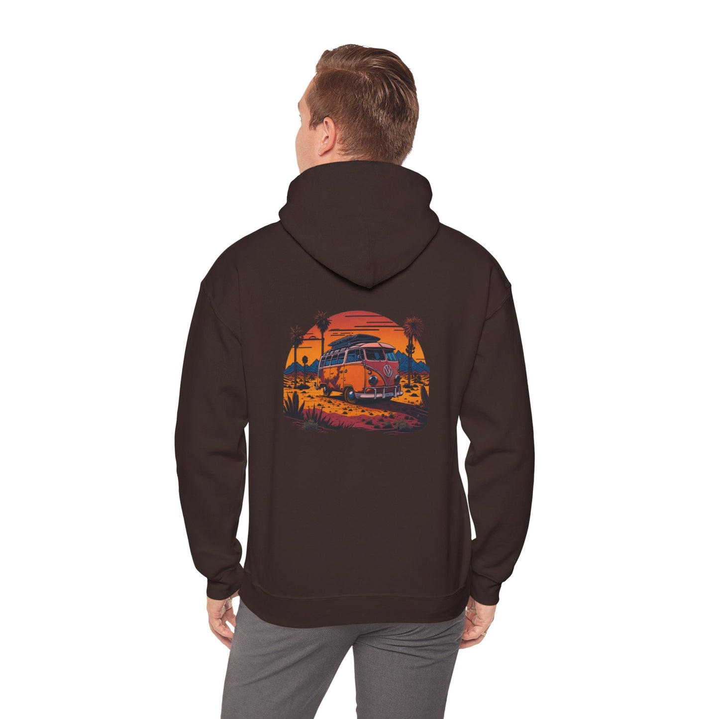 Retro Sunset Van Hoodie for Adventure Lovers, Cozy Sweatshirt, Beach Vibes Clothing, personalized Travel Gifts, Fall Fashion