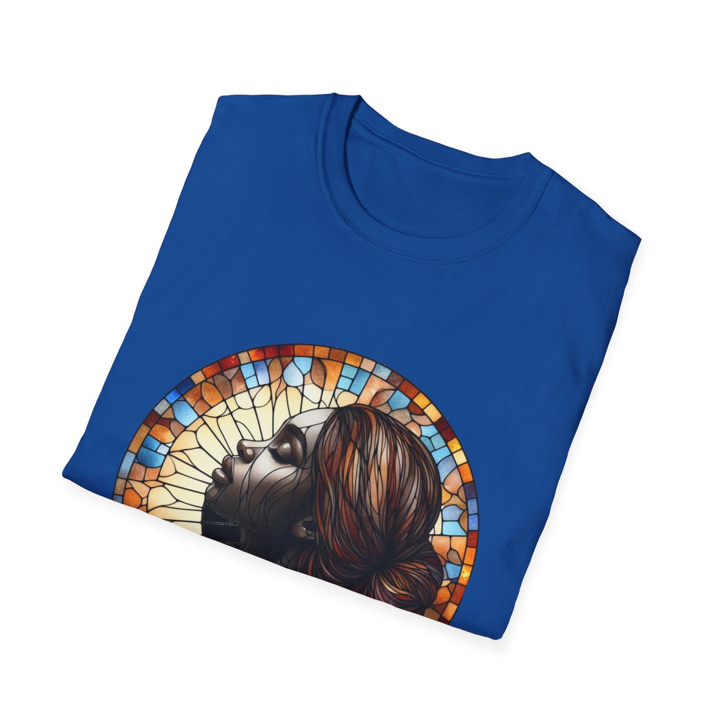 Stained Glass Portrait T-Shirt, Unisex Tee, Artistic Tee, Boho Fashion, Unique Gift, Self-Love Art