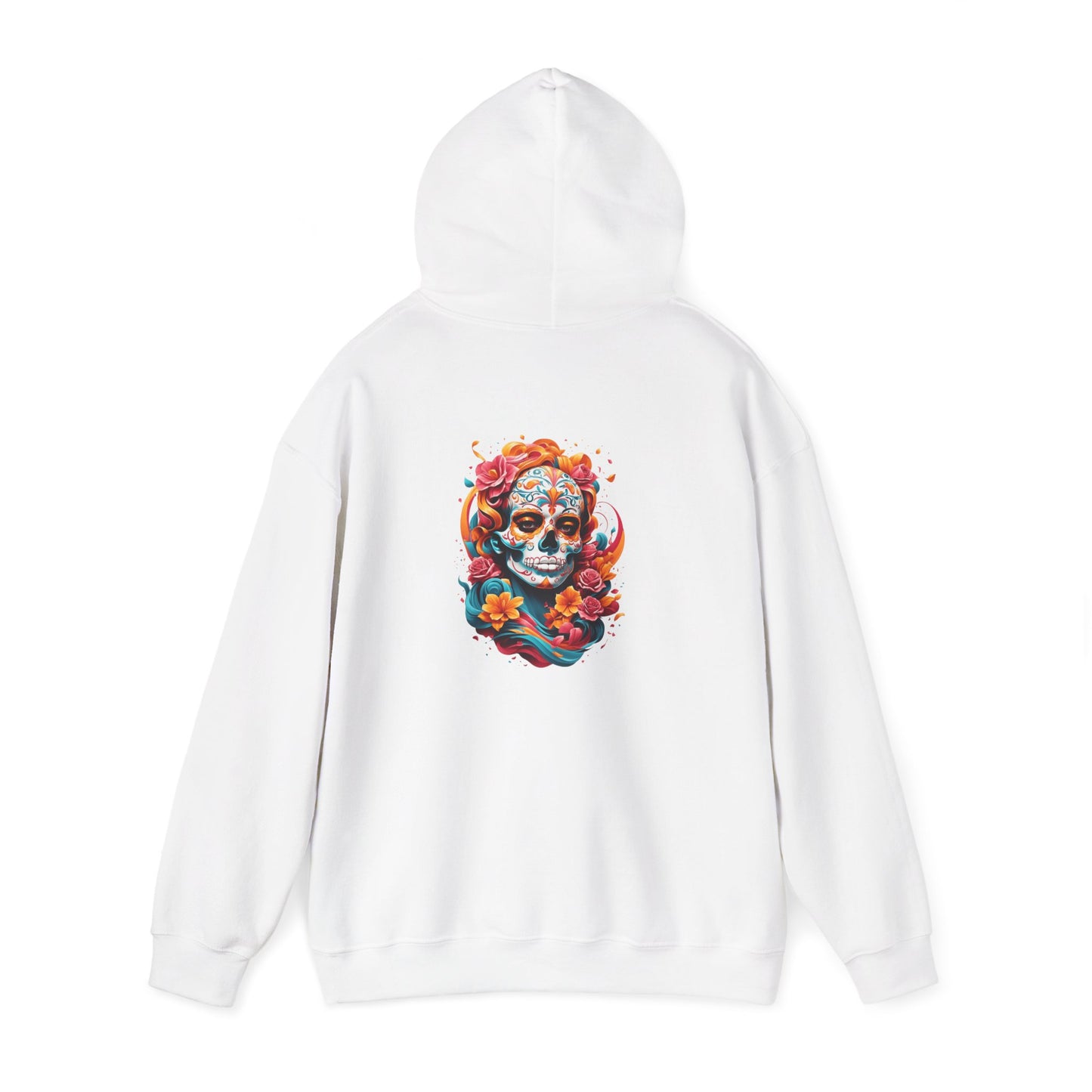 Colorful Skull Graphic Hooded Sweatshirt, personalized Unisex Hoodie, Casual Streetwear, Gift for Halloween, Cozy Outfit, Fall Fashion
