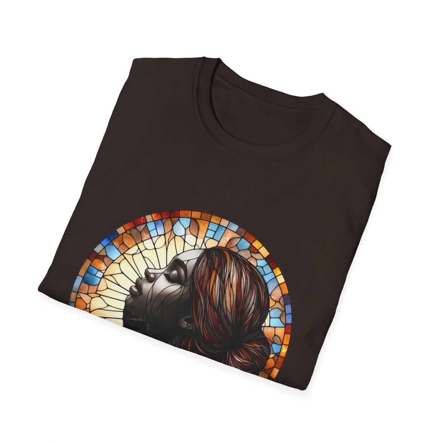 Stained Glass Portrait T-Shirt, Unisex Tee, Artistic Tee, Boho Fashion, Unique Gift, Self-Love Art