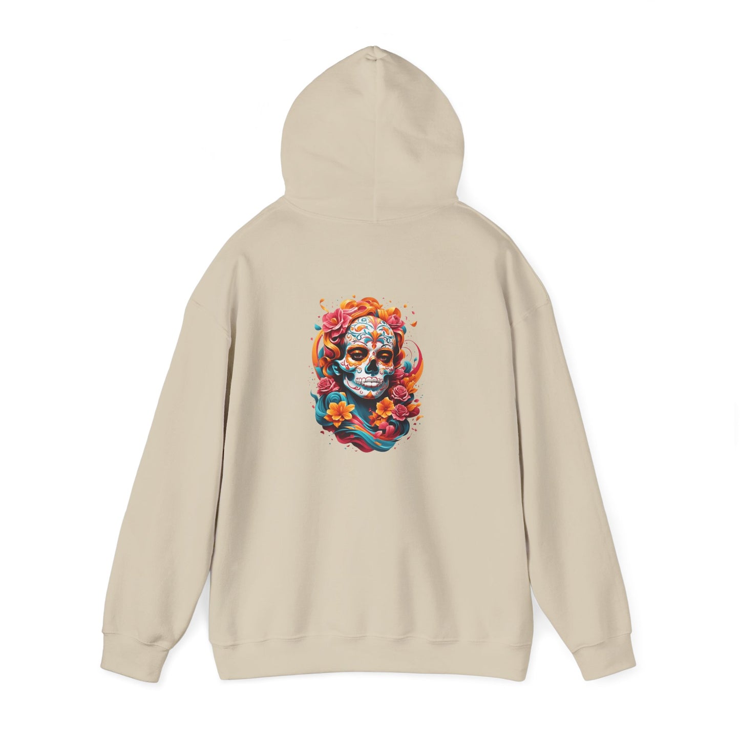 Colorful Skull Graphic Hooded Sweatshirt, personalized Unisex Hoodie, Casual Streetwear, Gift for Halloween, Cozy Outfit, Fall Fashion