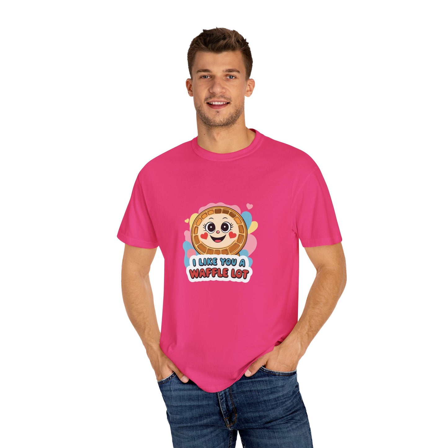 Playful Waffle Love T-Shirt | Funny Gift for Food Lovers, Cute Waffle Tee, Fun Casual Wear, Unisex, Valentine's Day