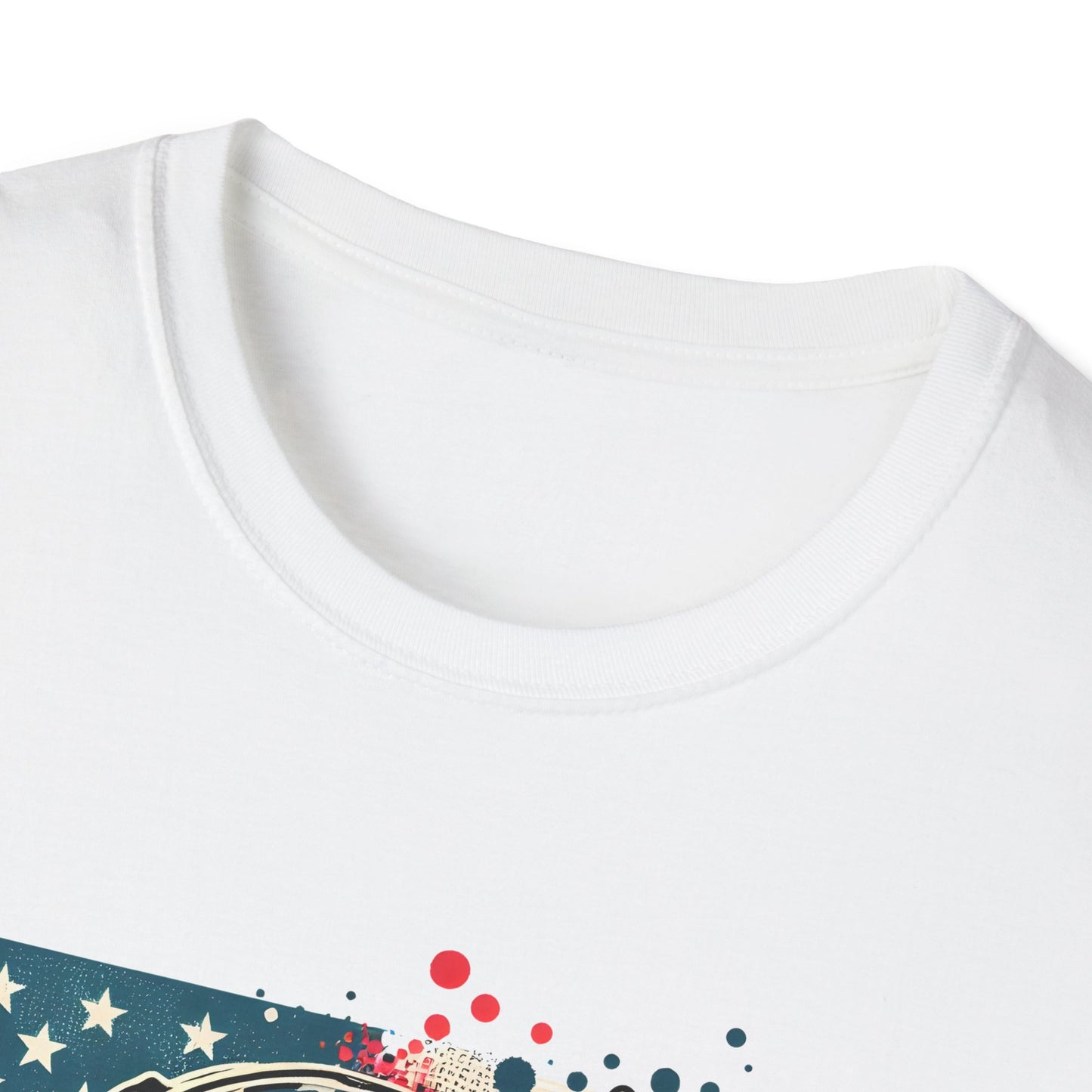 Patriotic Skull Graphic Tee, Unisex Softstyle T-Shirt, American Flag Shirt, Memorial Day Gift, Rocker Style Shirt, Casual Wear