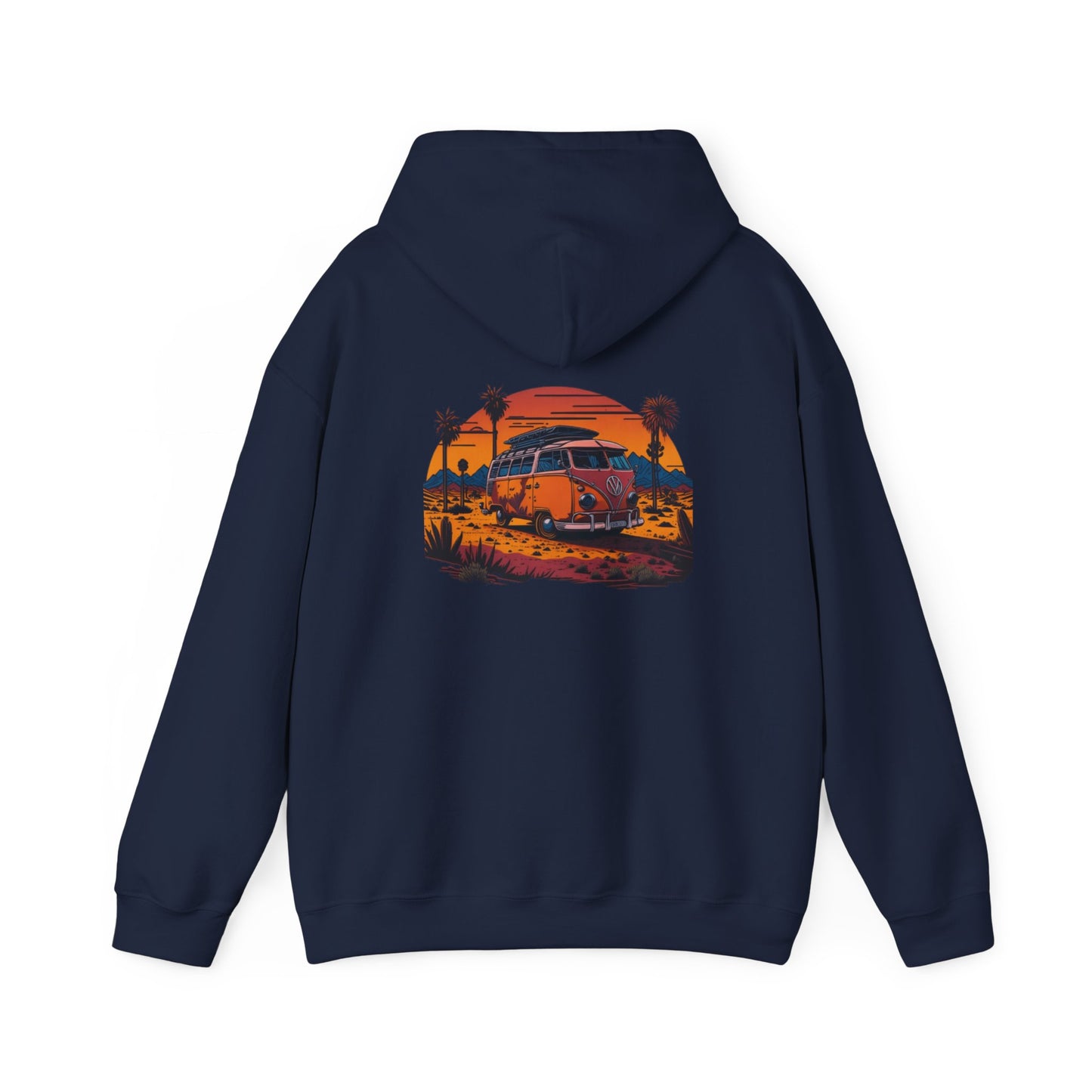 Retro Sunset Van Hoodie for Adventure Lovers, Cozy Sweatshirt, Beach Vibes Clothing, personalized Travel Gifts, Fall Fashion