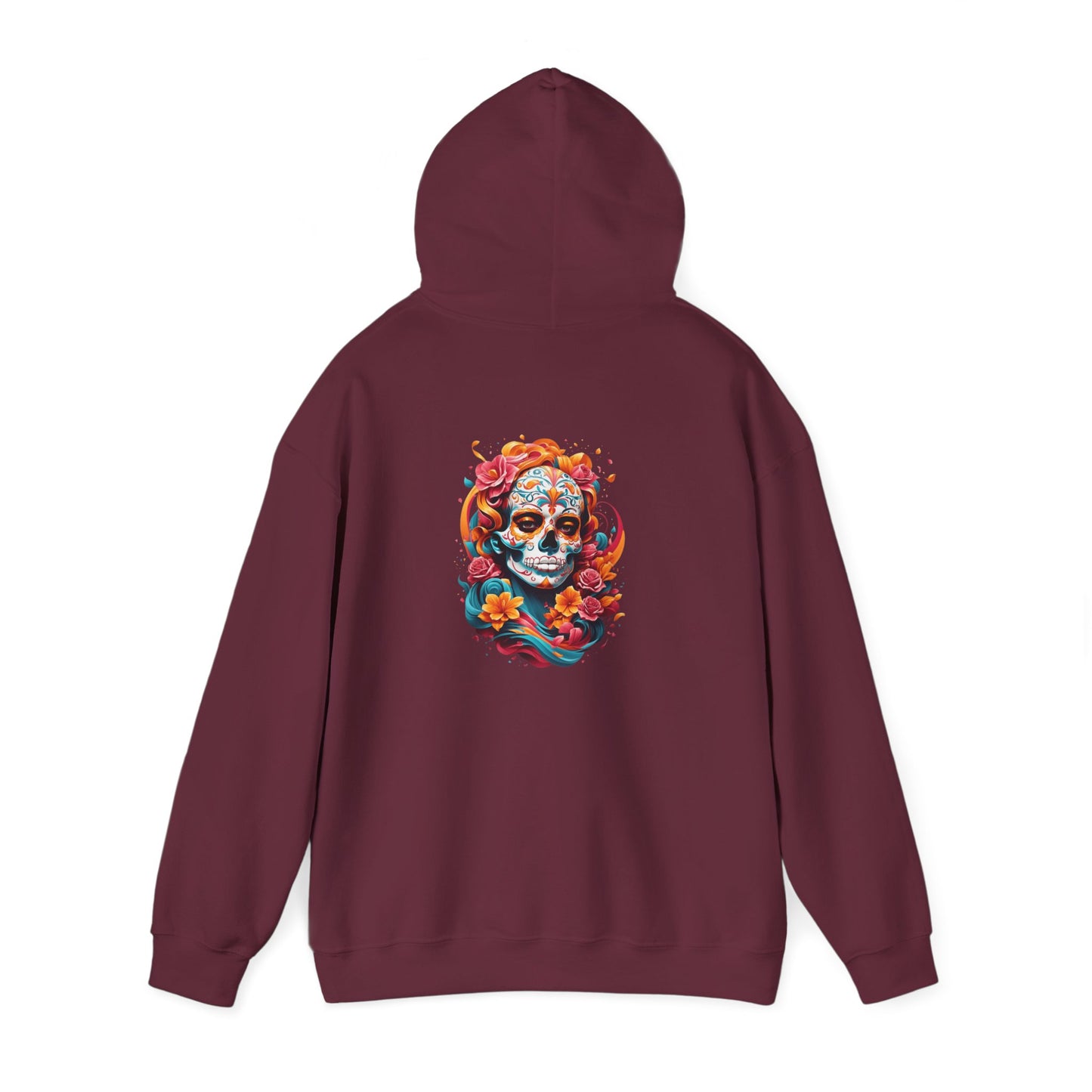 Colorful Skull Graphic Hooded Sweatshirt, personalized Unisex Hoodie, Casual Streetwear, Gift for Halloween, Cozy Outfit, Fall Fashion